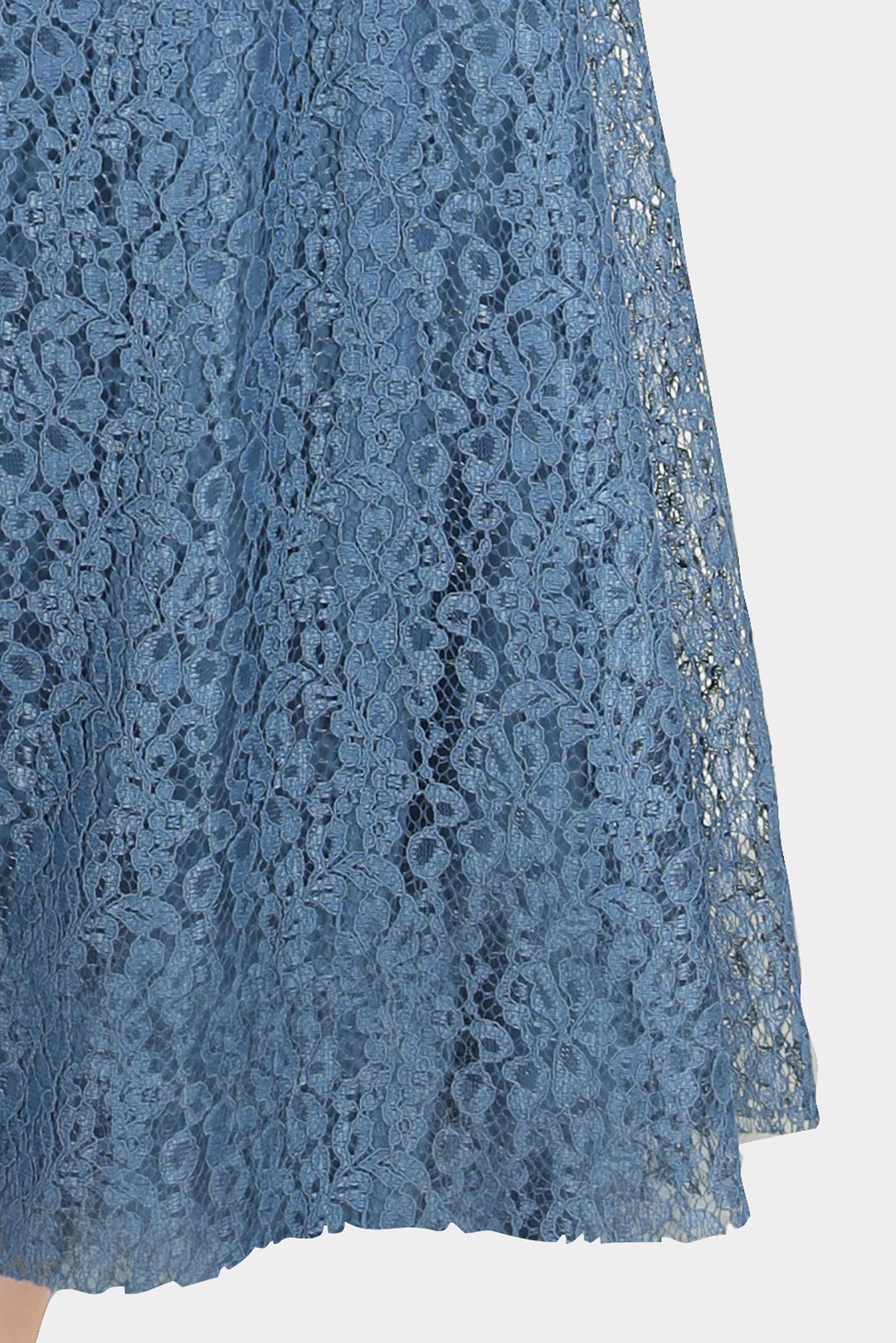 Tesettür giyim LACİVERT KEMERLİ DANTELLİ ELBİSE 42814 