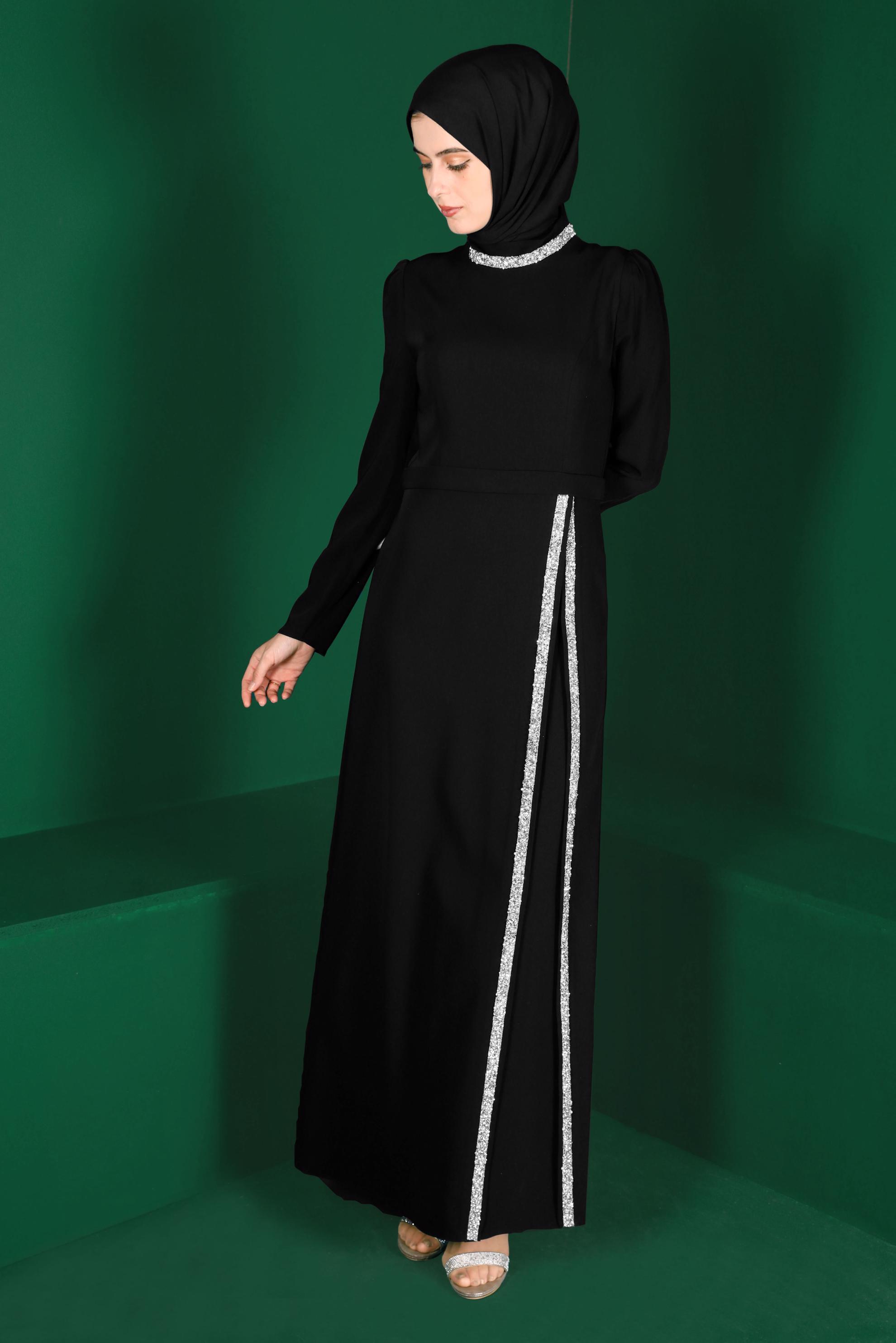 Hijab clothing BLACK GEM STRIPED DRESS 42887