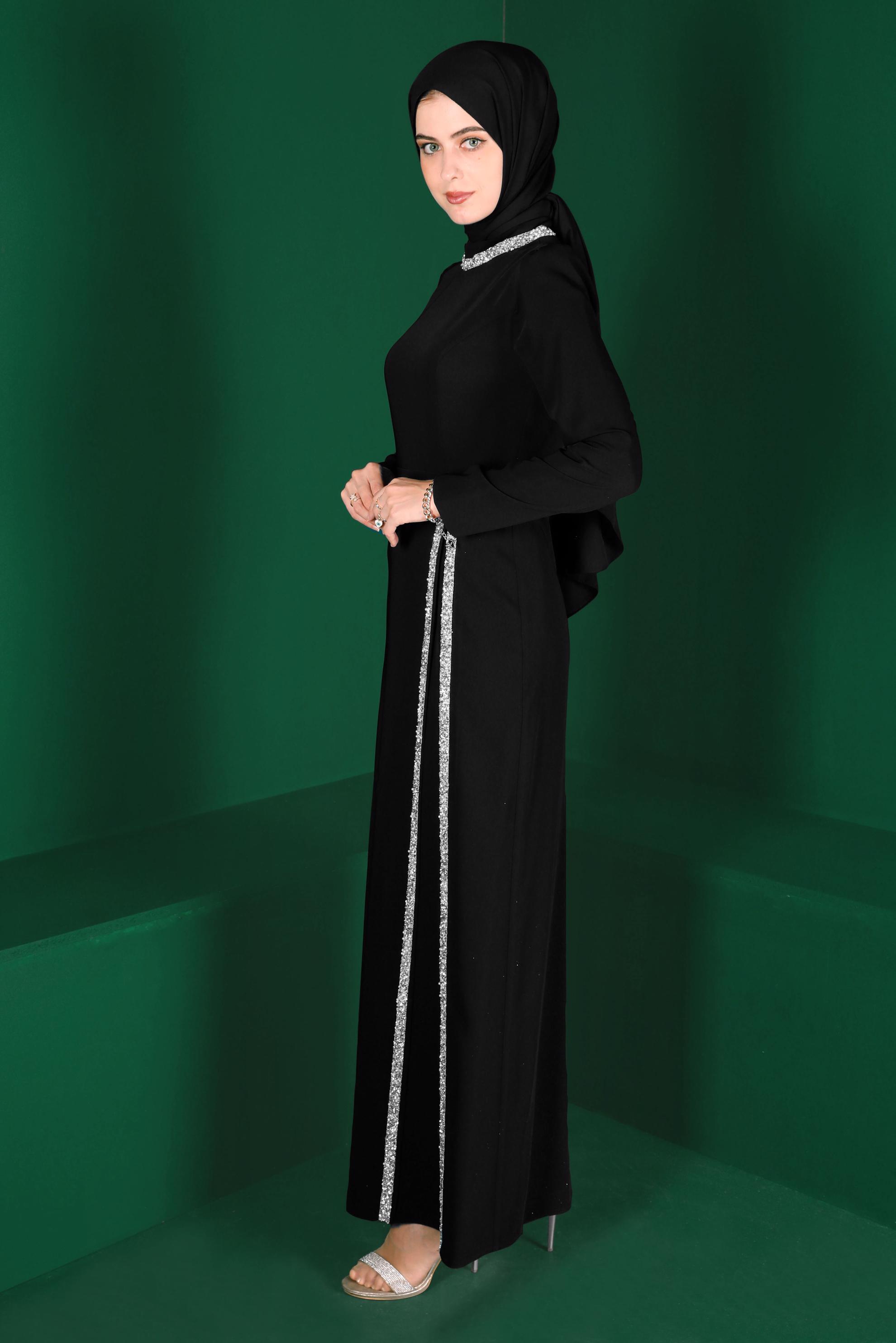 Hijab clothing BLACK GEM STRIPED DRESS 42887