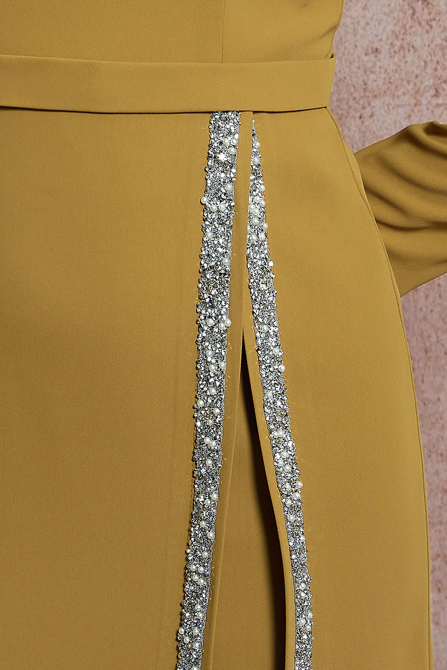 Tesettür giyim YEŞİL TAŞLI ELBİSE 42887