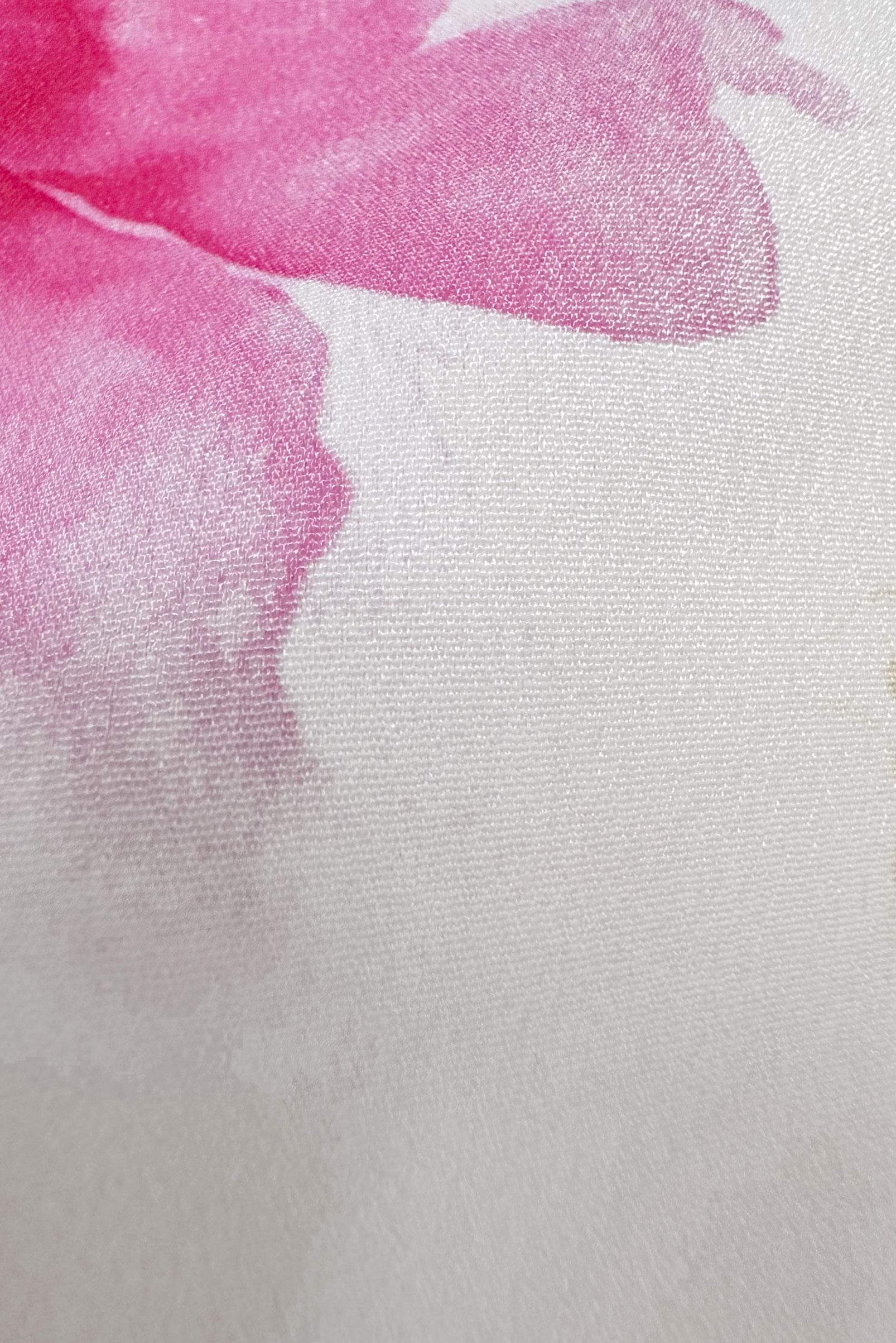 Tesettür giyim BEJ ÇİÇEK DESENLİ MANŞETLERİ LASTİKLİ KREP ELBİSE 42889