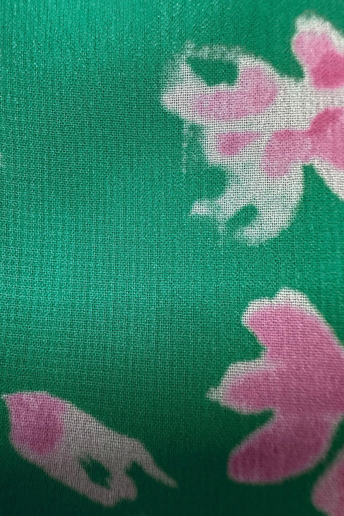 Tesettür giyim YEŞİL ÇİÇEK DESENLİ BİSİKLET YAKA ELBİSE 42893