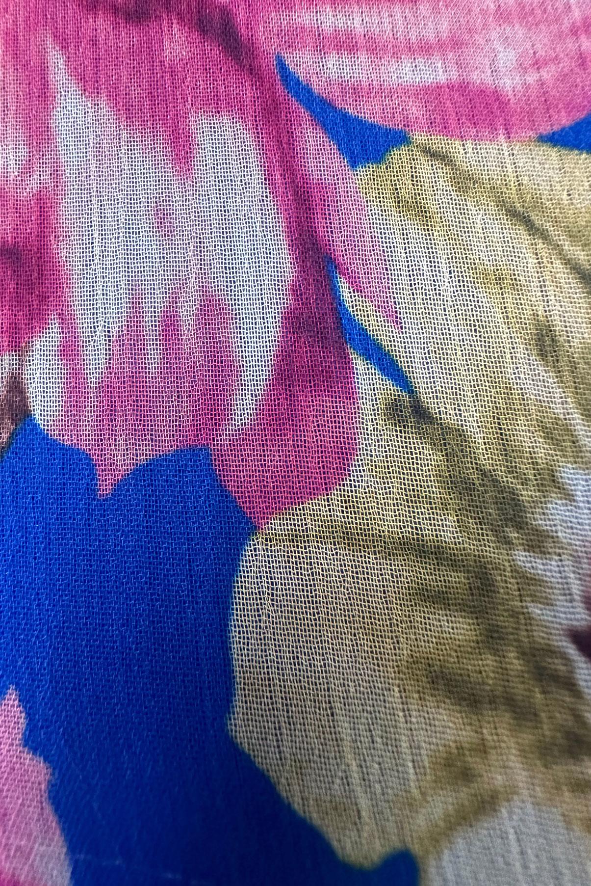 Tesettür giyim LACİVERT ÇİÇEK DESENLİ BİSİKLET YAKA ELBİSE 42893