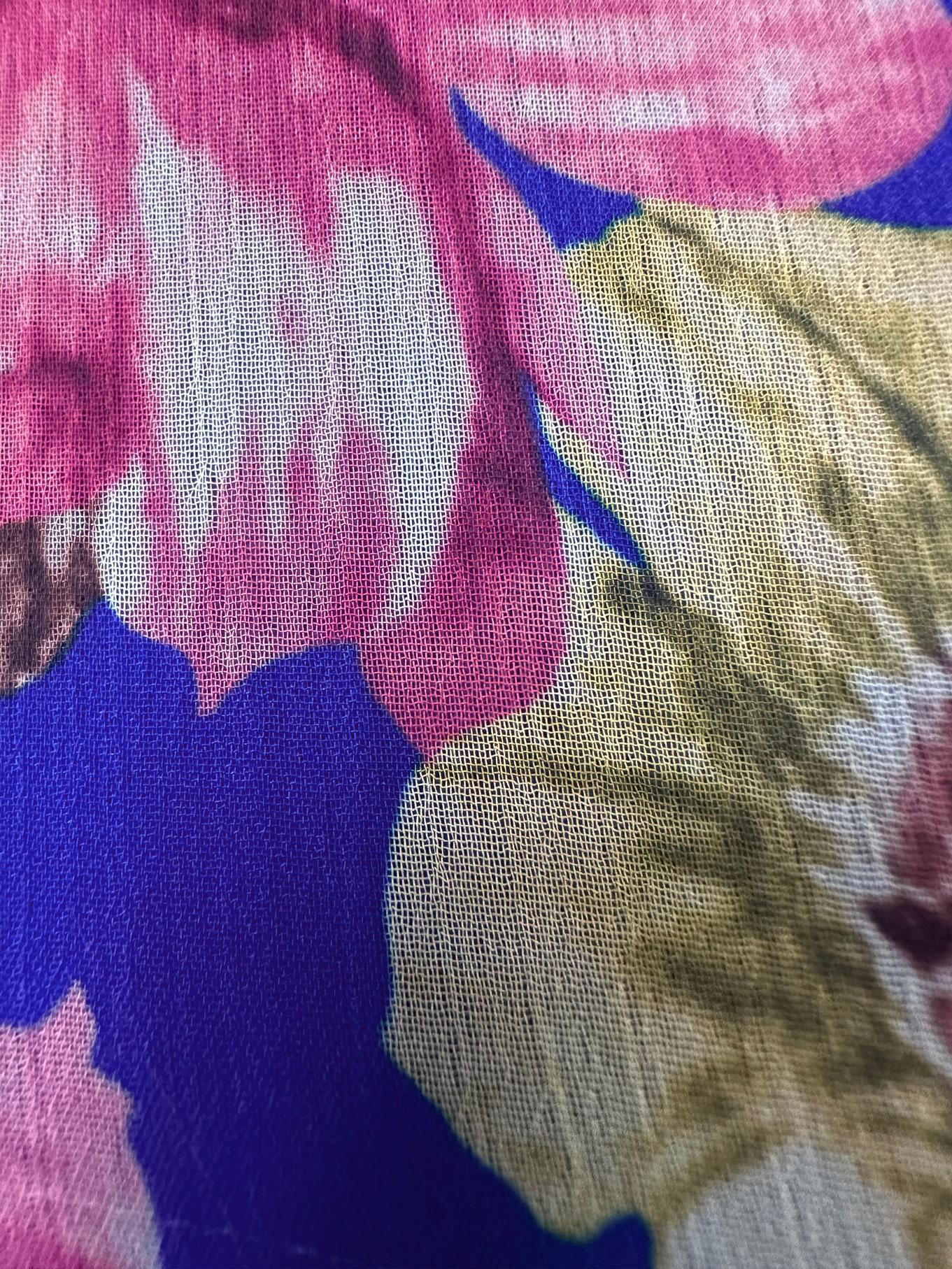 Tesettür giyim LACİVERT ÇİÇEK DESENLİ FIRFIRLI ELBİSE 42913