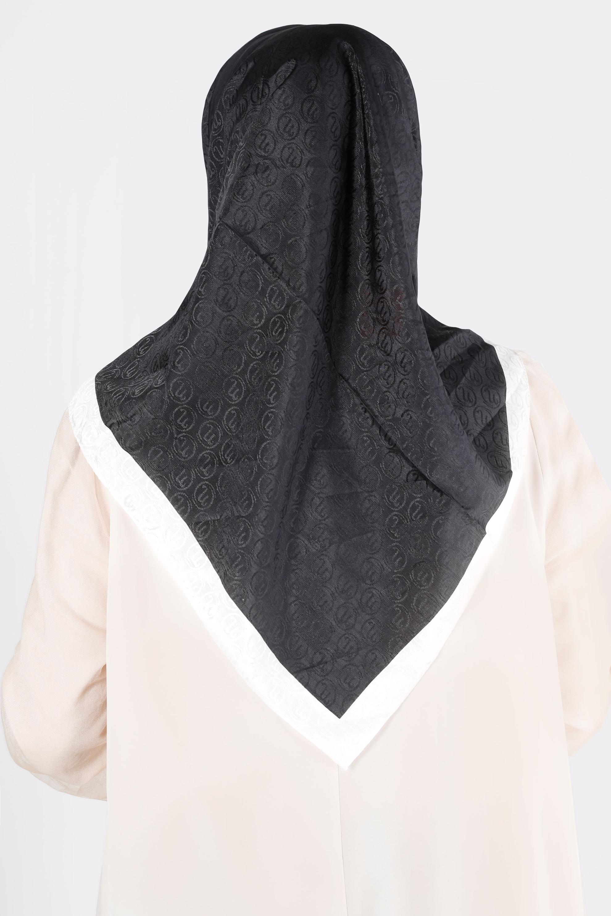 Tesettür giyim SİYAH  ALVİNA MONOGRAM EŞARP 8142