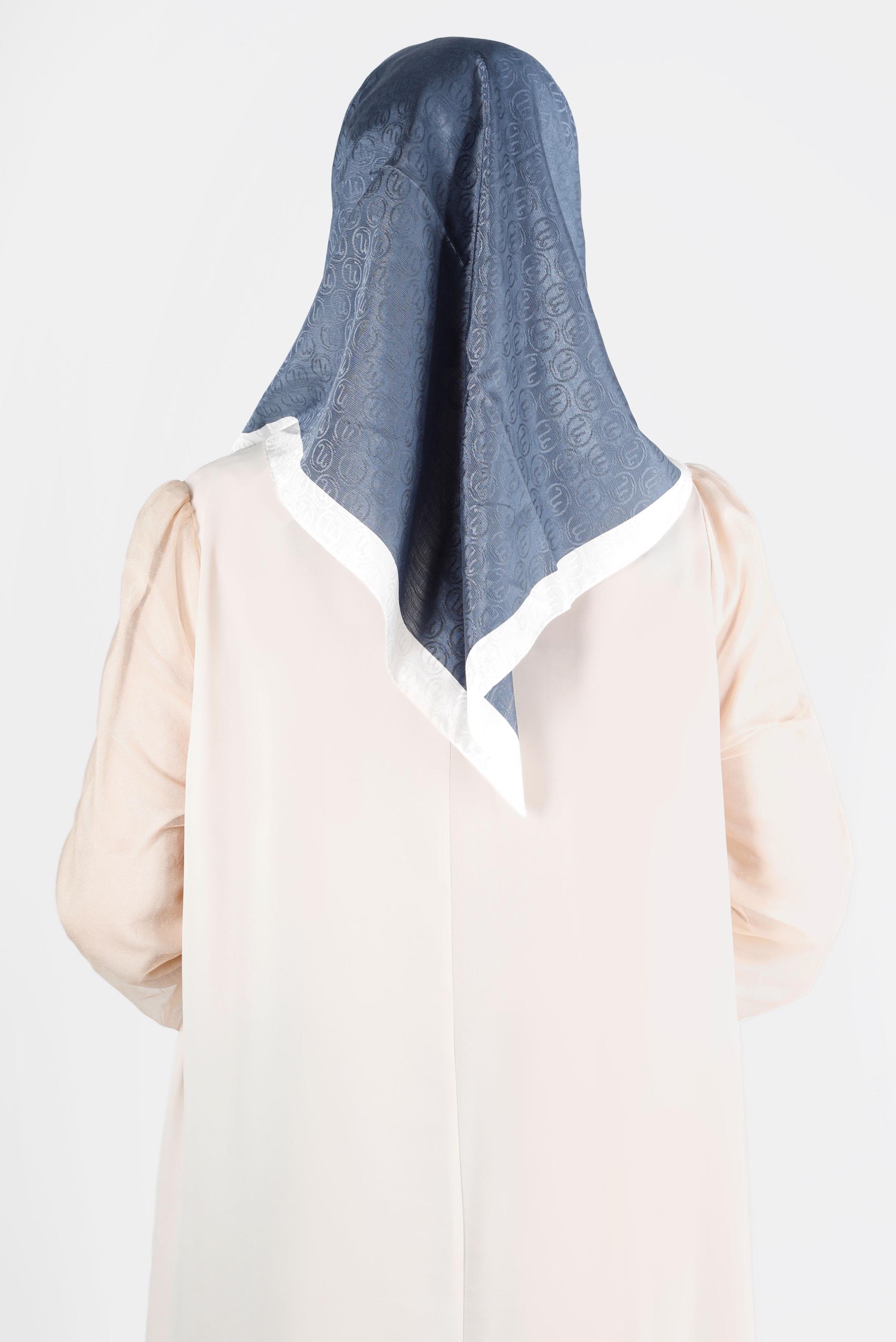 Tesettür giyim MAVİ  ALVİNA MONOGRAM EŞARP 8142