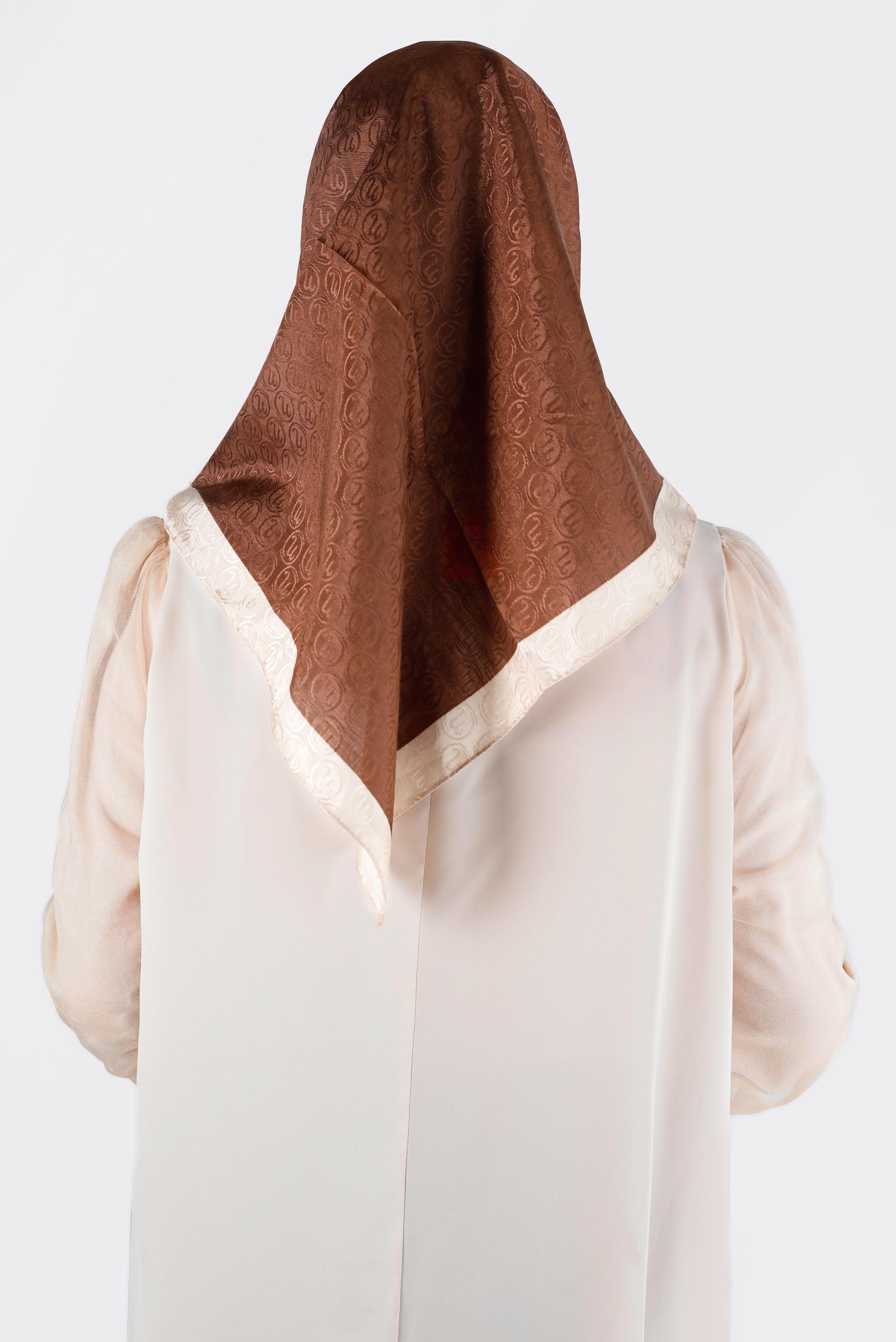 Tesettür giyim KAHVE  ALVİNA MONOGRAM EŞARP 8142