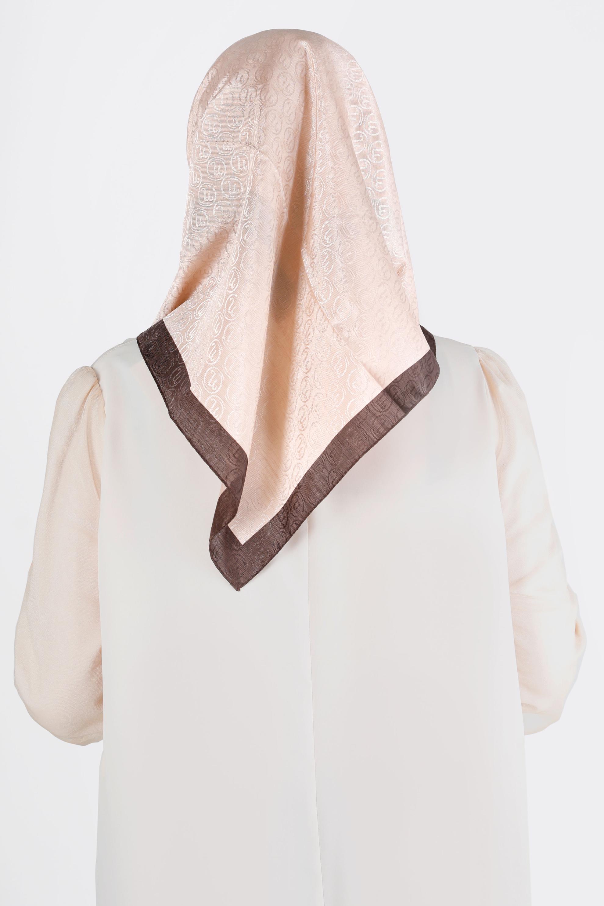 Tesettür giyim KAHVE  ALVİNA MONOGRAM EŞARP 8142