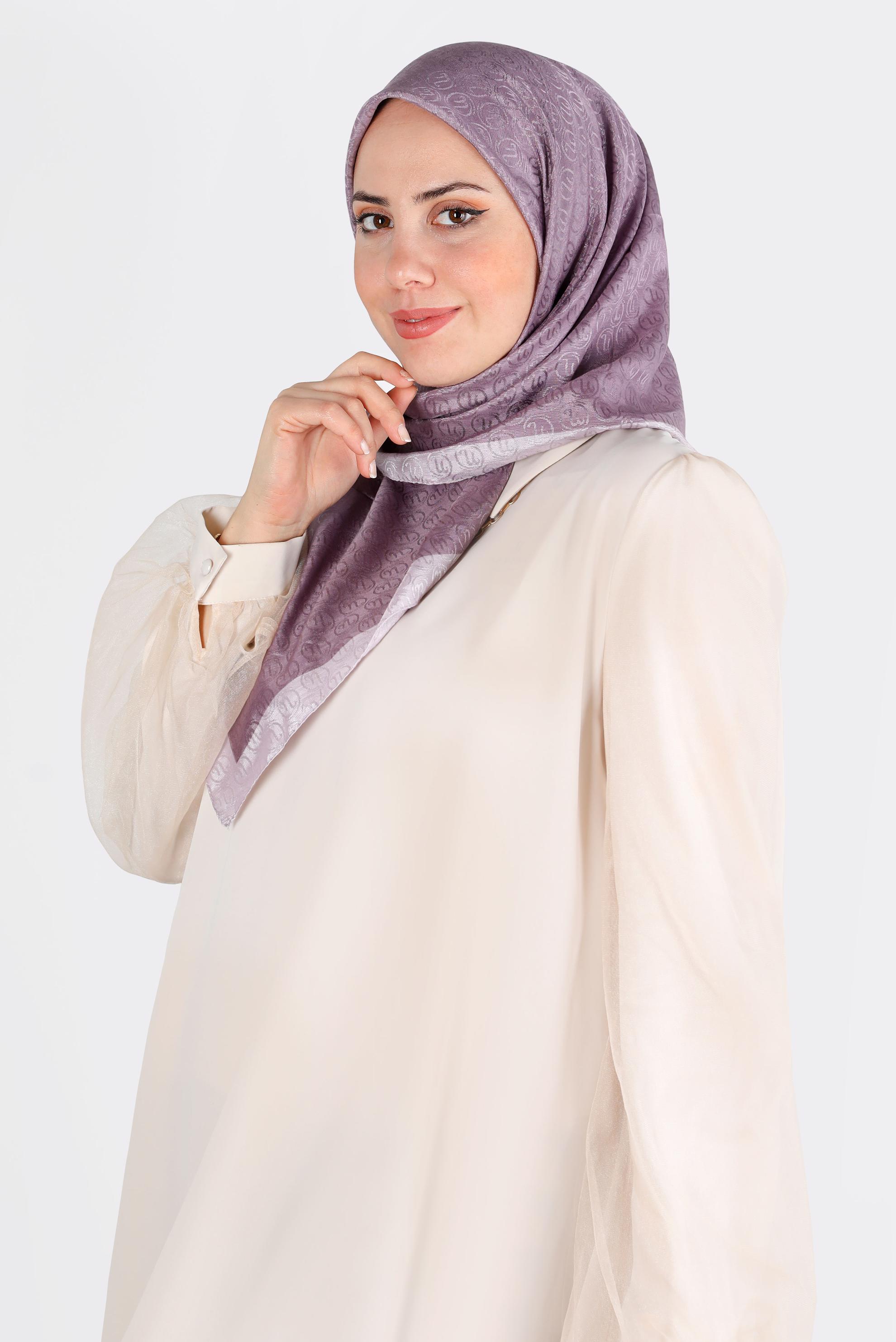 Tesettür giyim MOR  ALVİNA MONOGRAM EŞARP 8142