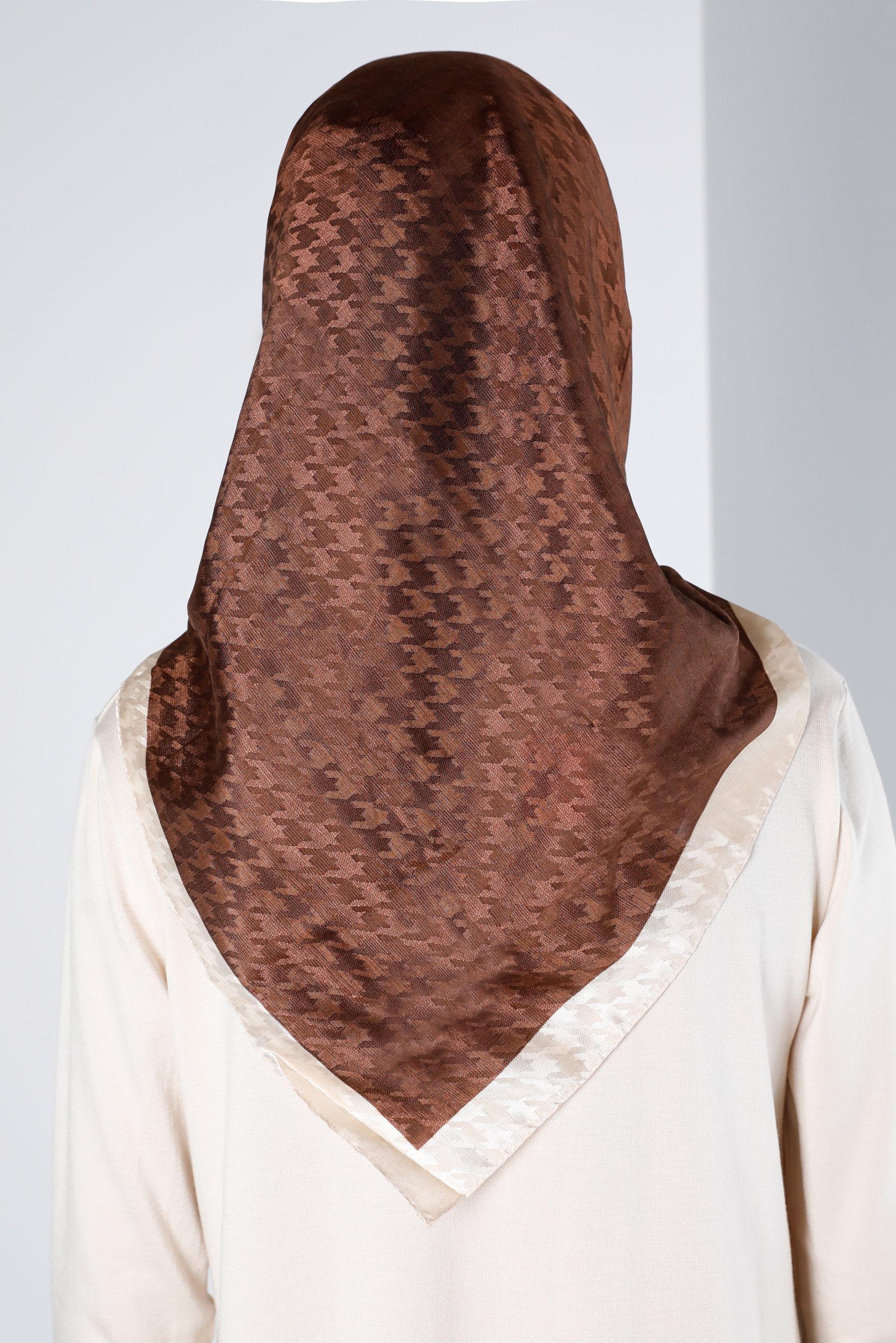 Tesettür giyim KAHVE ALVINA KAZAYAĞI EŞARP 8144