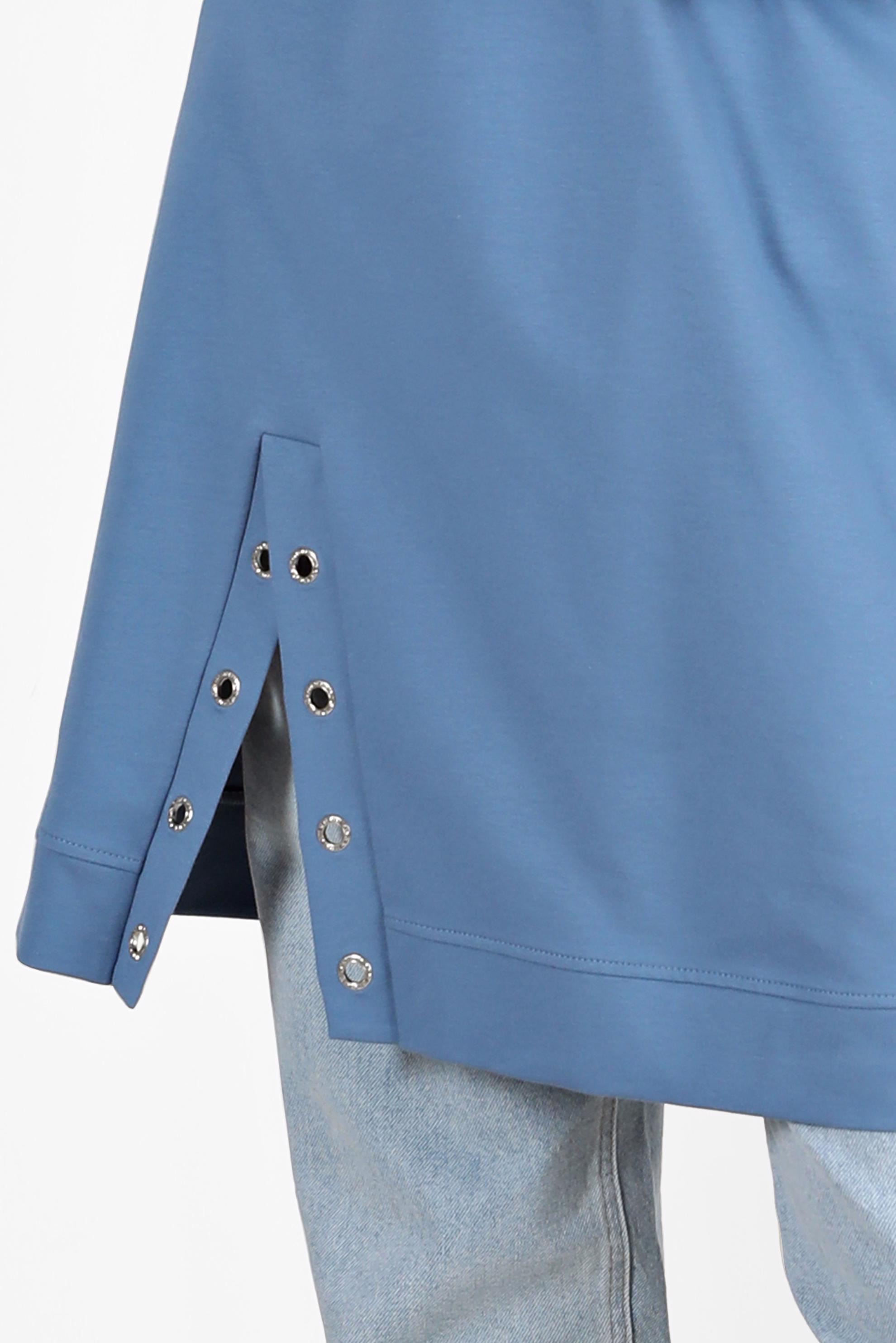 Tesettür giyim MAVİ KUŞGÖZÜ DETAYLI YIRTMAÇLI EŞOFMAN TUNİK 42573 