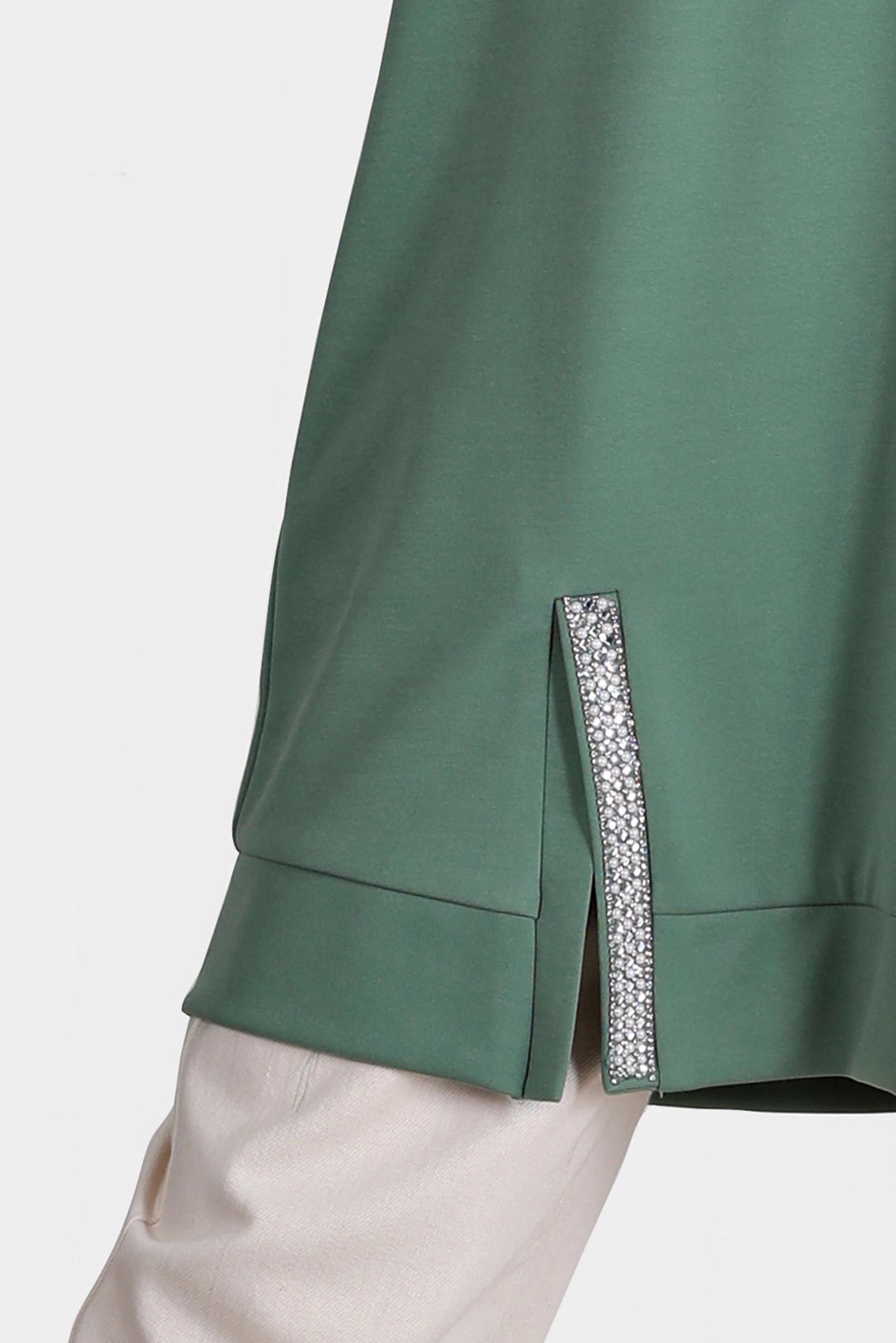 Tesettür giyim YEŞİL TAŞ DETAYLI KAPÜŞONLU EŞOFMAN TUNİK 42574 