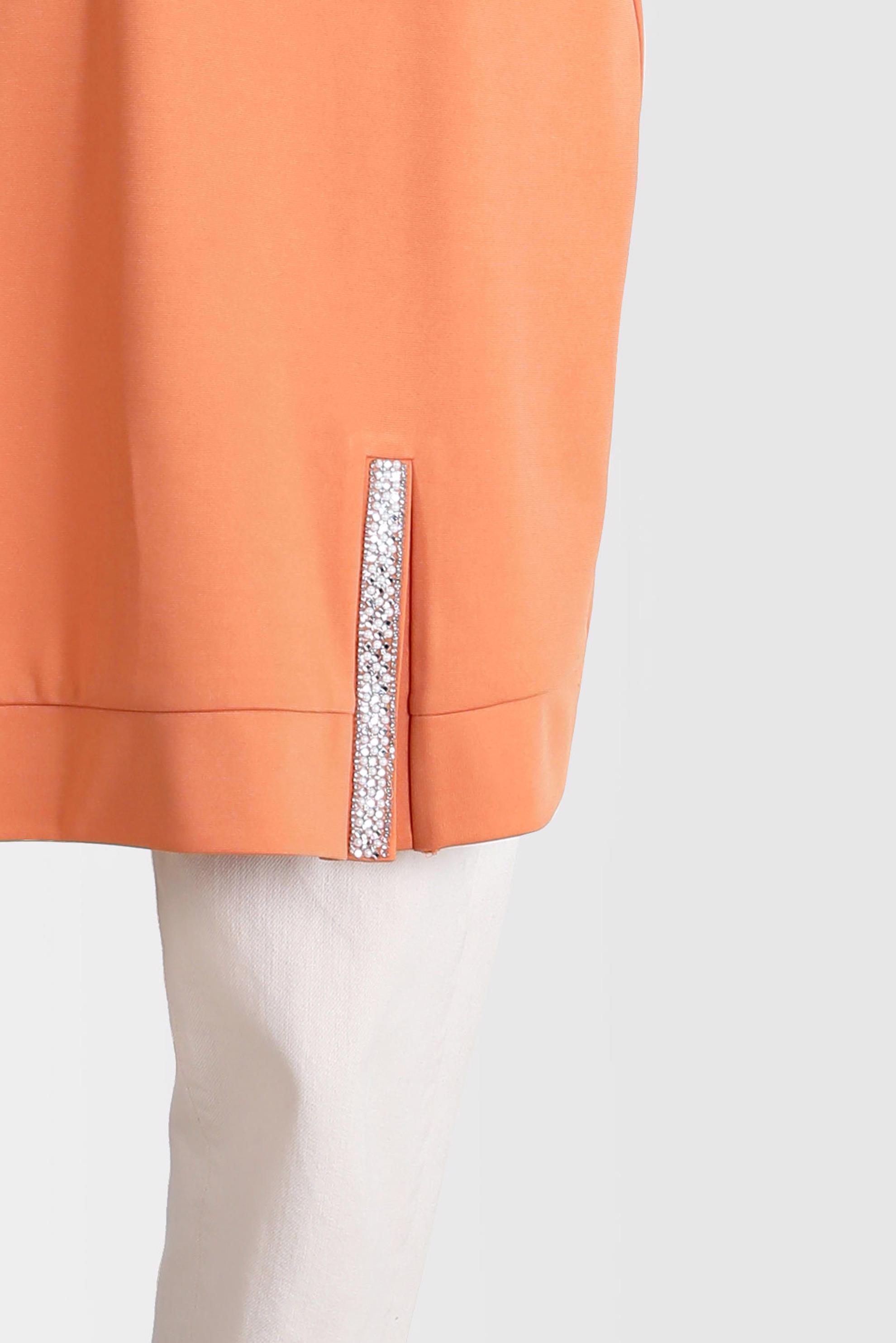 Tesettür giyim TURUNCU TAŞ DETAYLI KAPÜŞONLU EŞOFMAN TUNİK 42574 