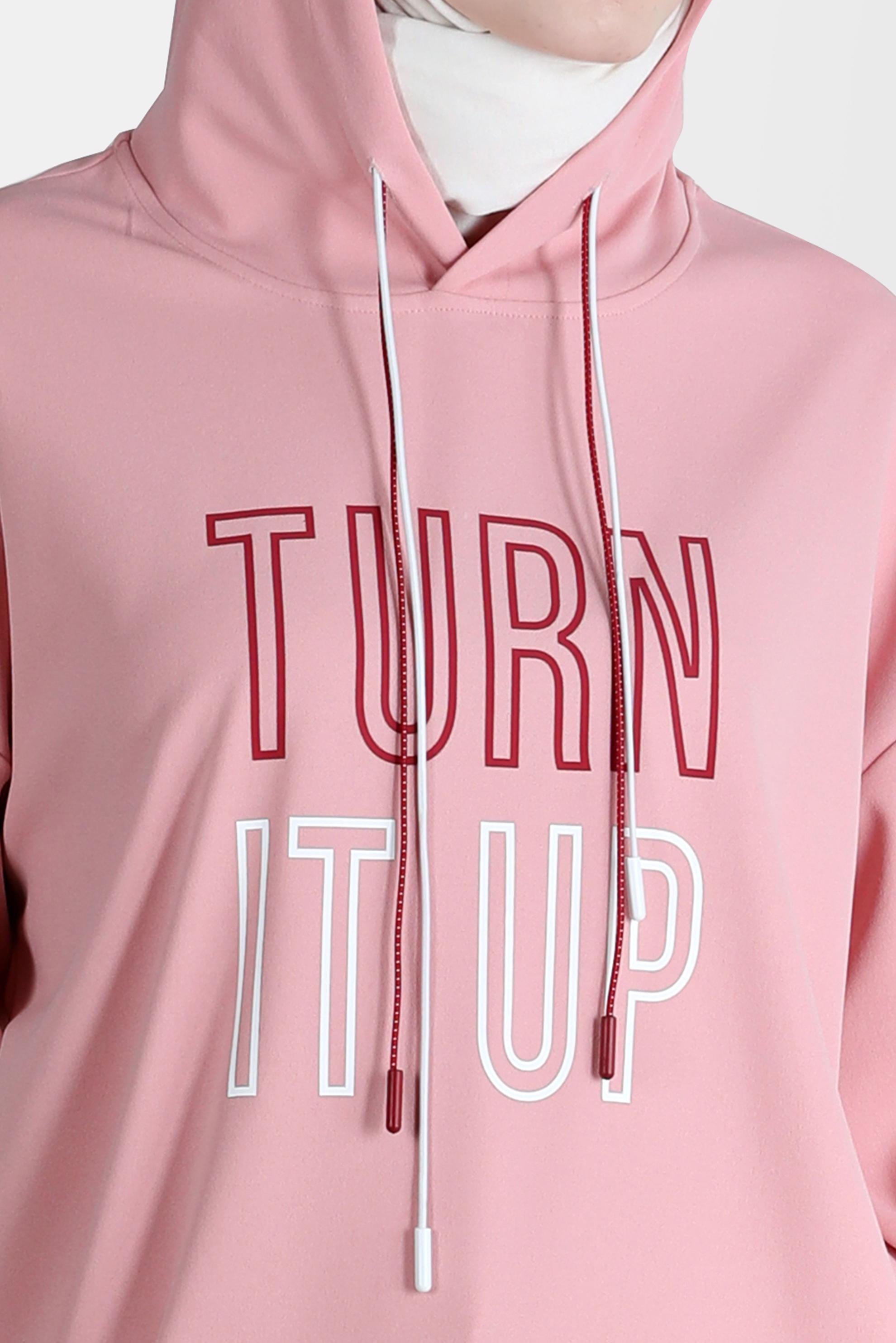 Tesettür giyim PUDRA BASKI DETAYLI İKİLİ PANT. EŞOFMAN TAKIMI 42675 