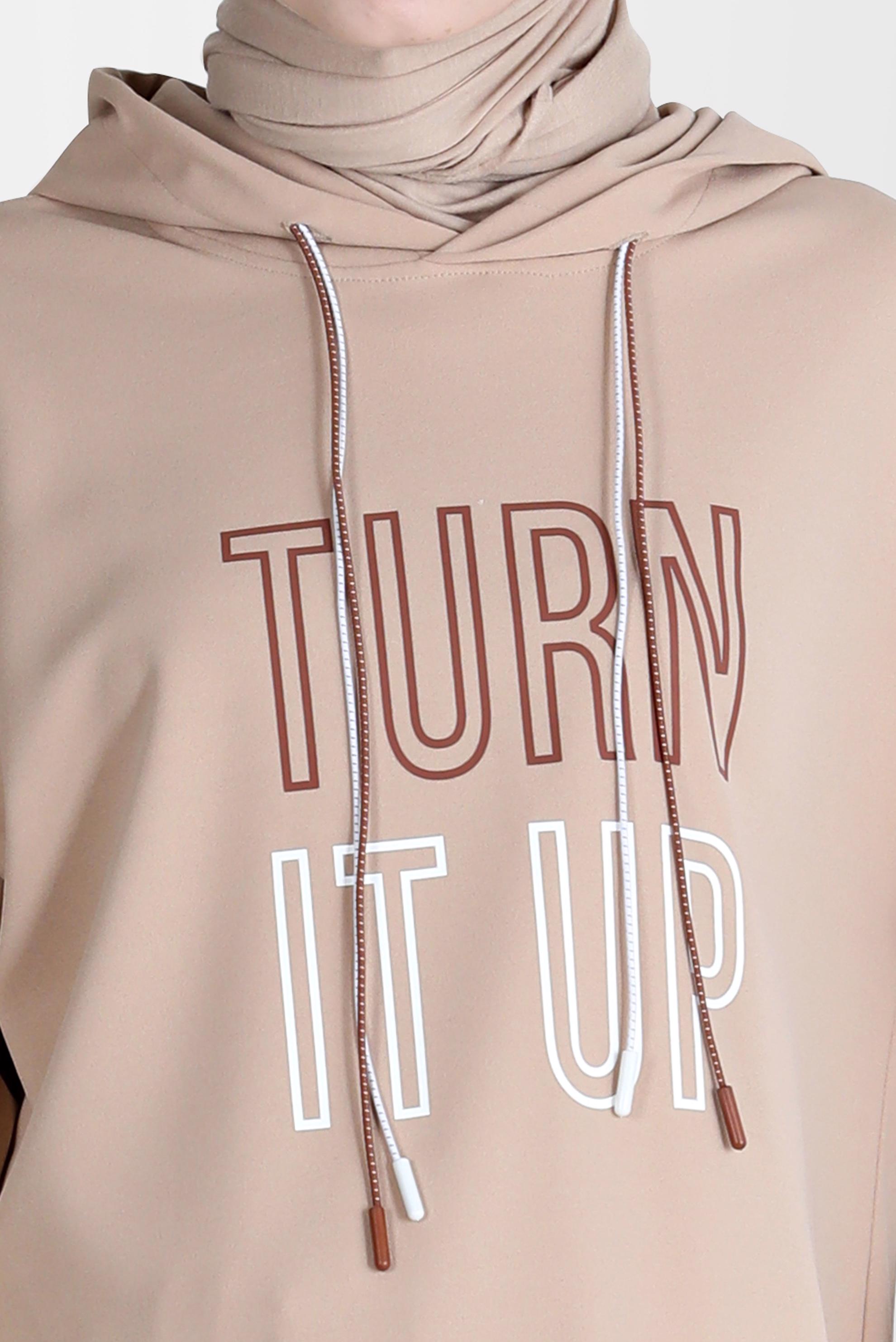 Tesettür giyim KUM BASKI DETAYLI İKİLİ PANT. EŞOFMAN TAKIMI 42675 