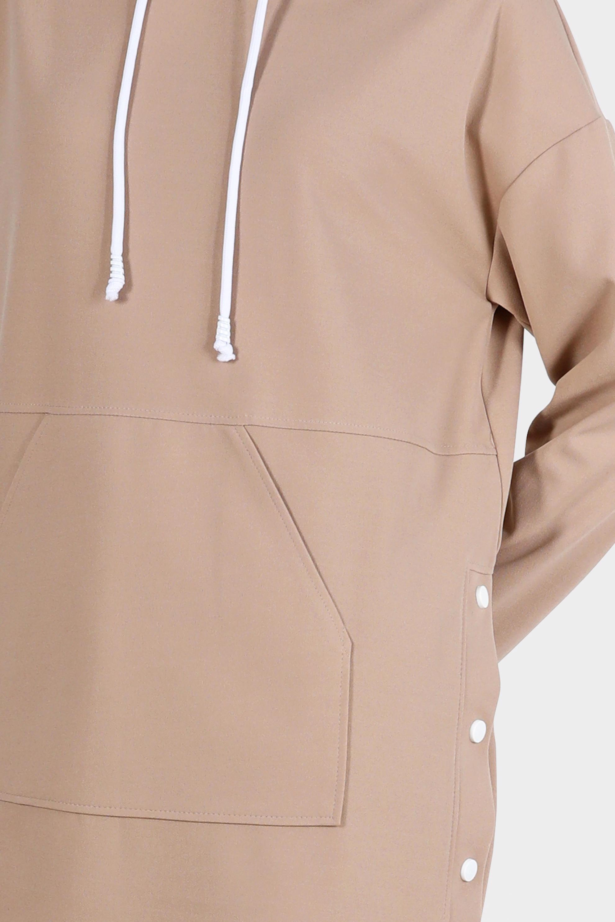 Tesettür giyim BEJ ÇITÇIT DETAYLI KAPÜŞONLU İKİLİ PANT. EŞOFMAN TAKIMI 42676 