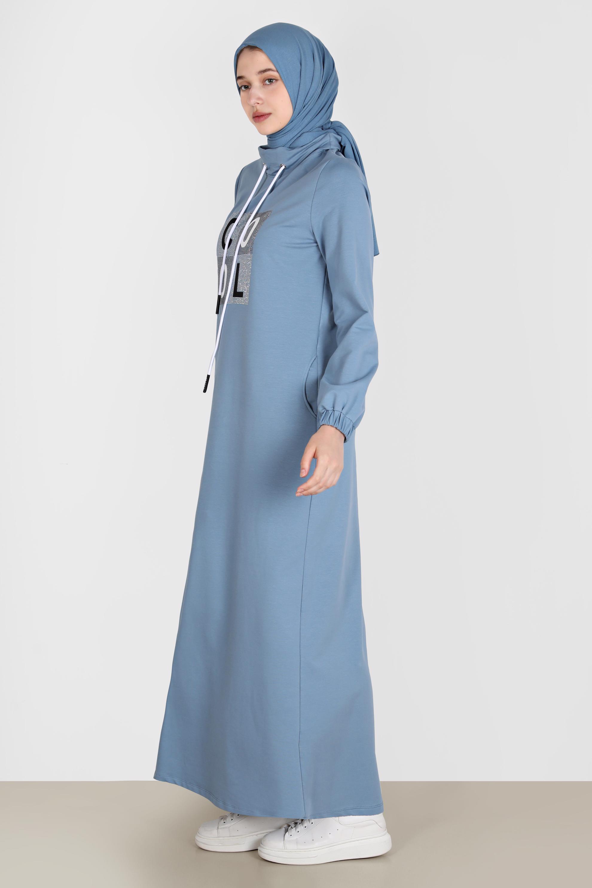 Hijab clothing BLUE GEM PRINT TRACKSUIT DRESS 42678 