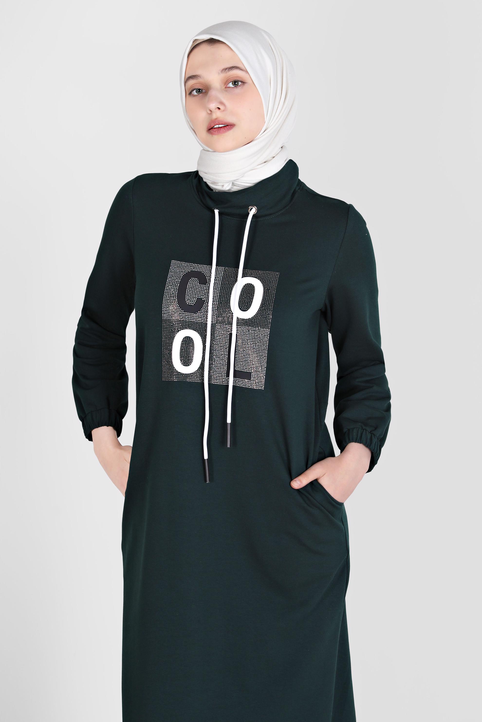 Hijab clothing GREEN GEM PRINT TRACKSUIT DRESS 42678 