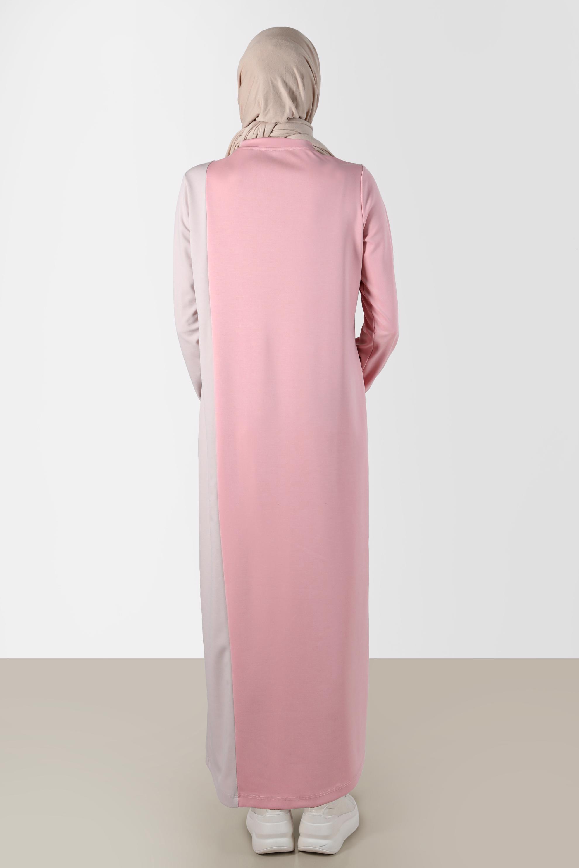 Vêtements hijab POUDRE ROBE DE SURVÊTEMENT BICOLORE DÉTAIL SLOGAN 42679