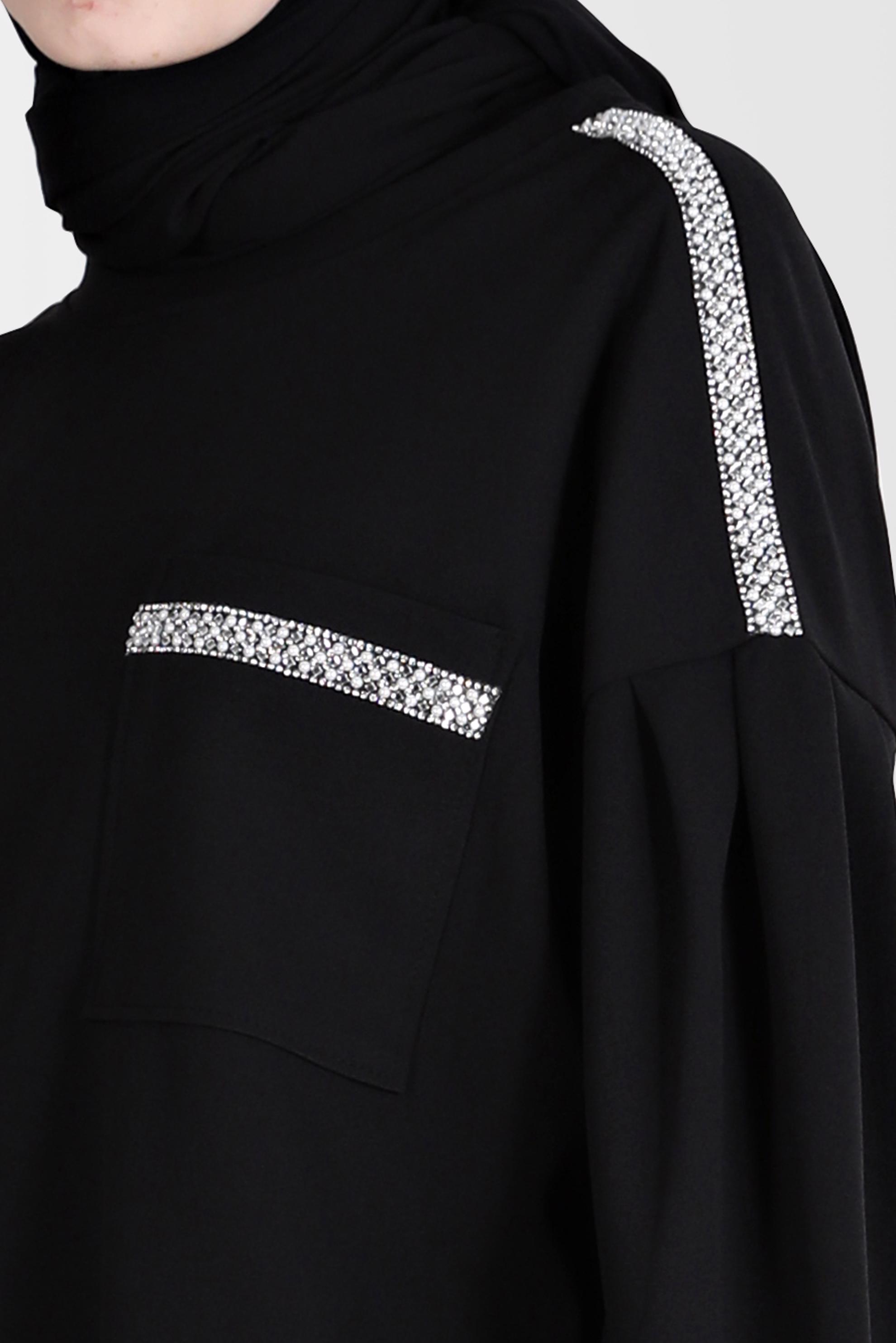 Tesettür giyim SİYAH TAŞ DETAYLI İKİLİ PANT. EŞOFMAN TAKIM 42680 