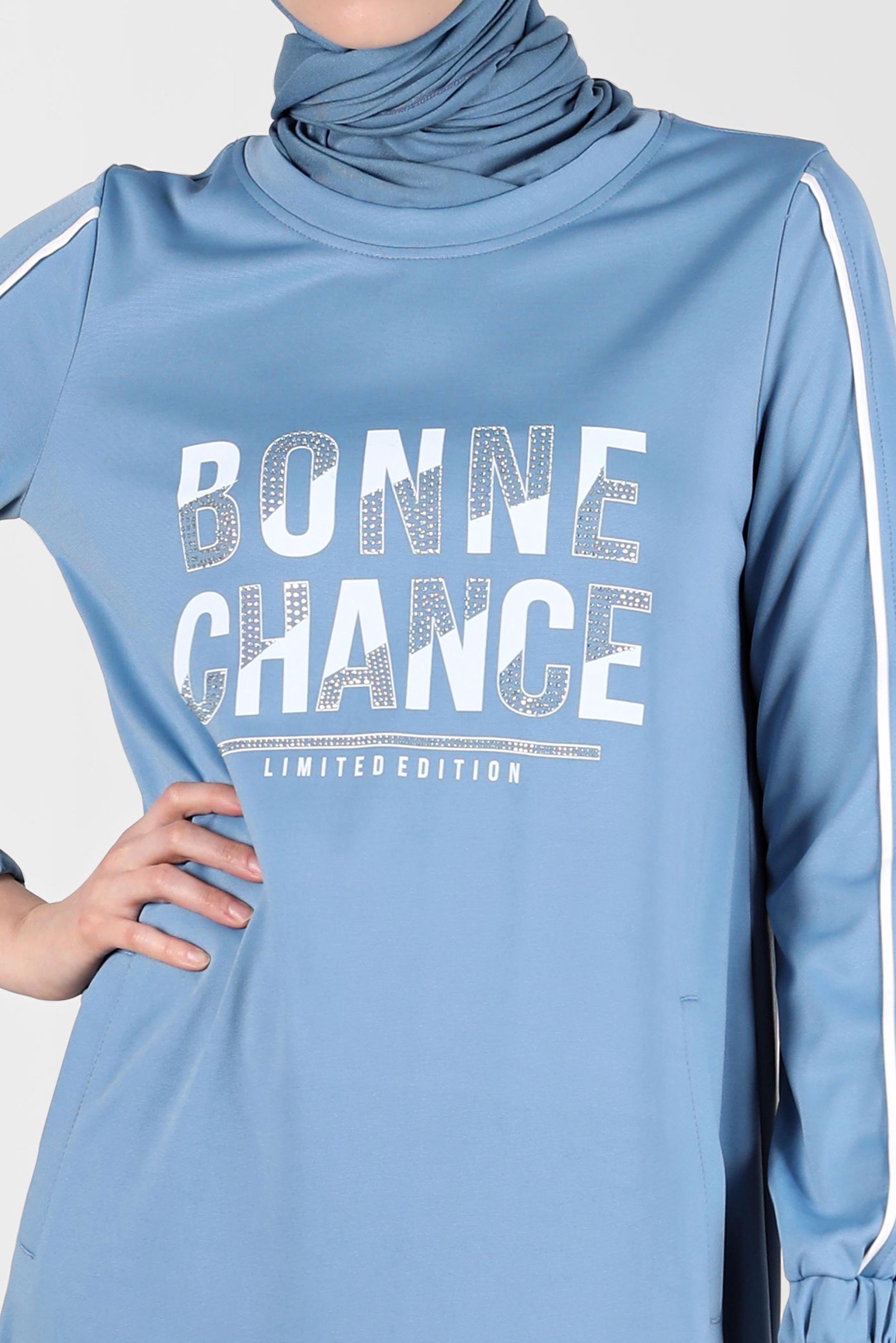 Vêtements hijab BLEU ROBE SURVÊTEMENT IMPRIMÉ GEMME 42742