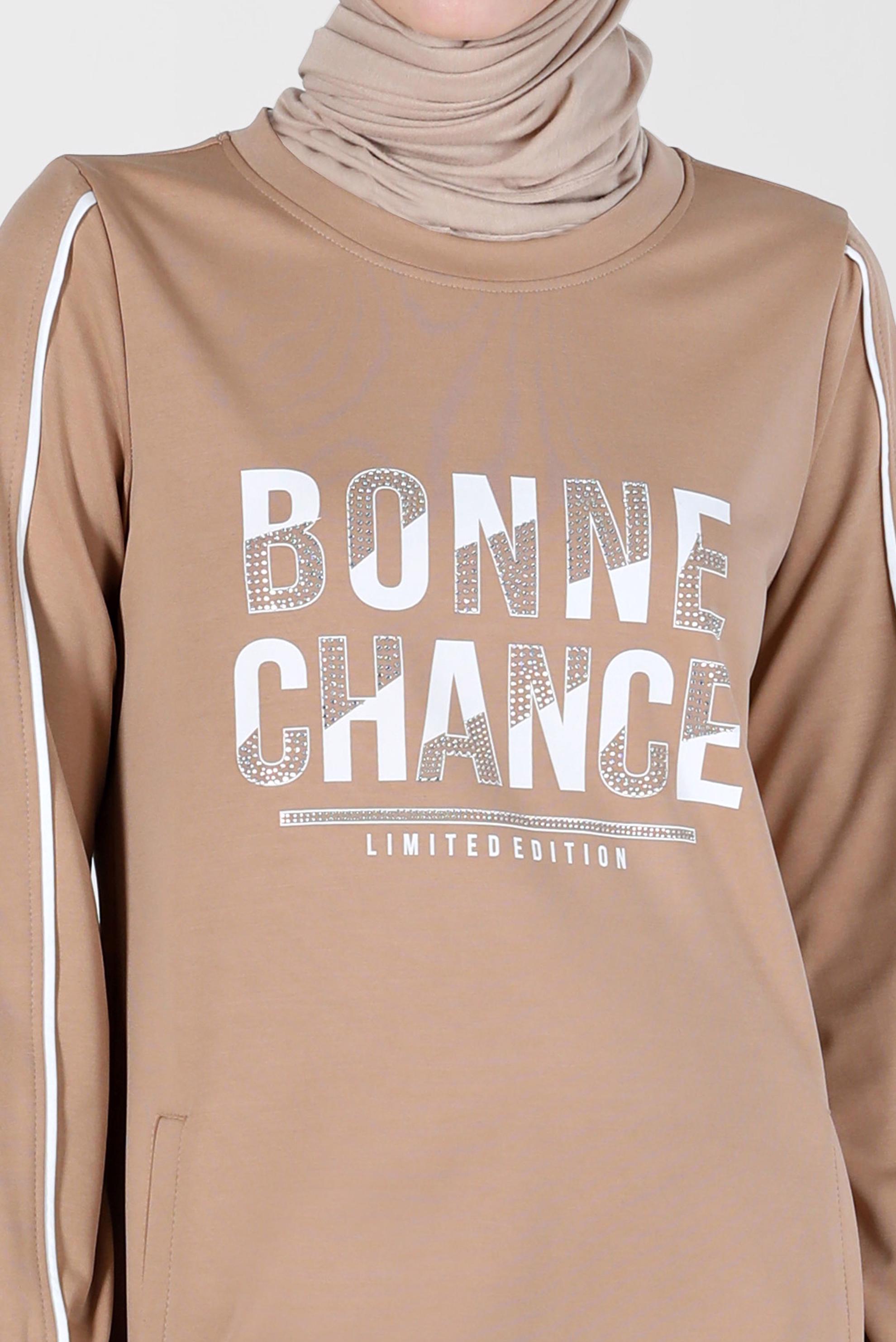 Vêtements hijab BEIGE ROBE SURVÊTEMENT IMPRIMÉ GEMME 42742