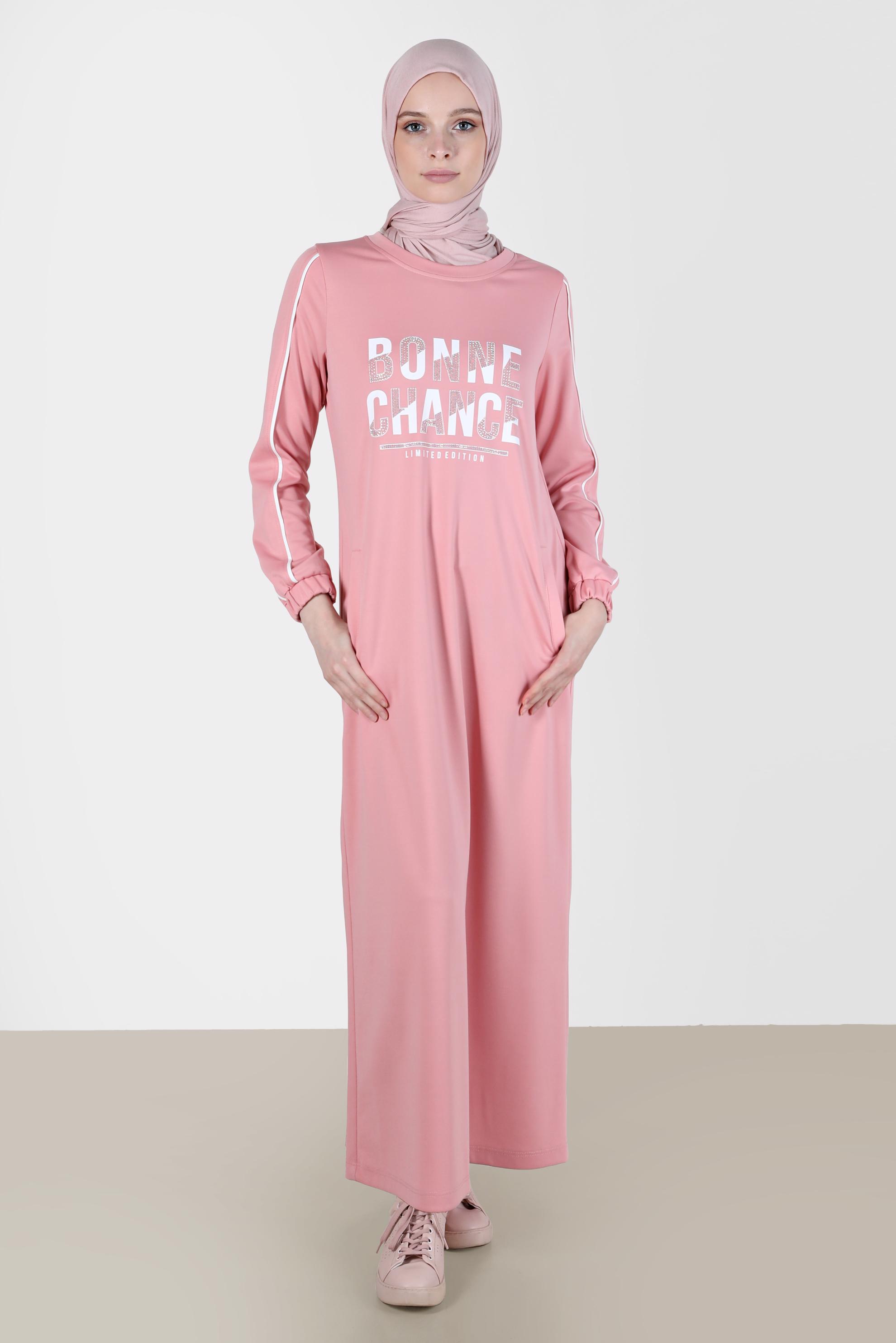 Hijab clothing POWDER GEM PRINTED TRACKSUIT DRESS 42742 