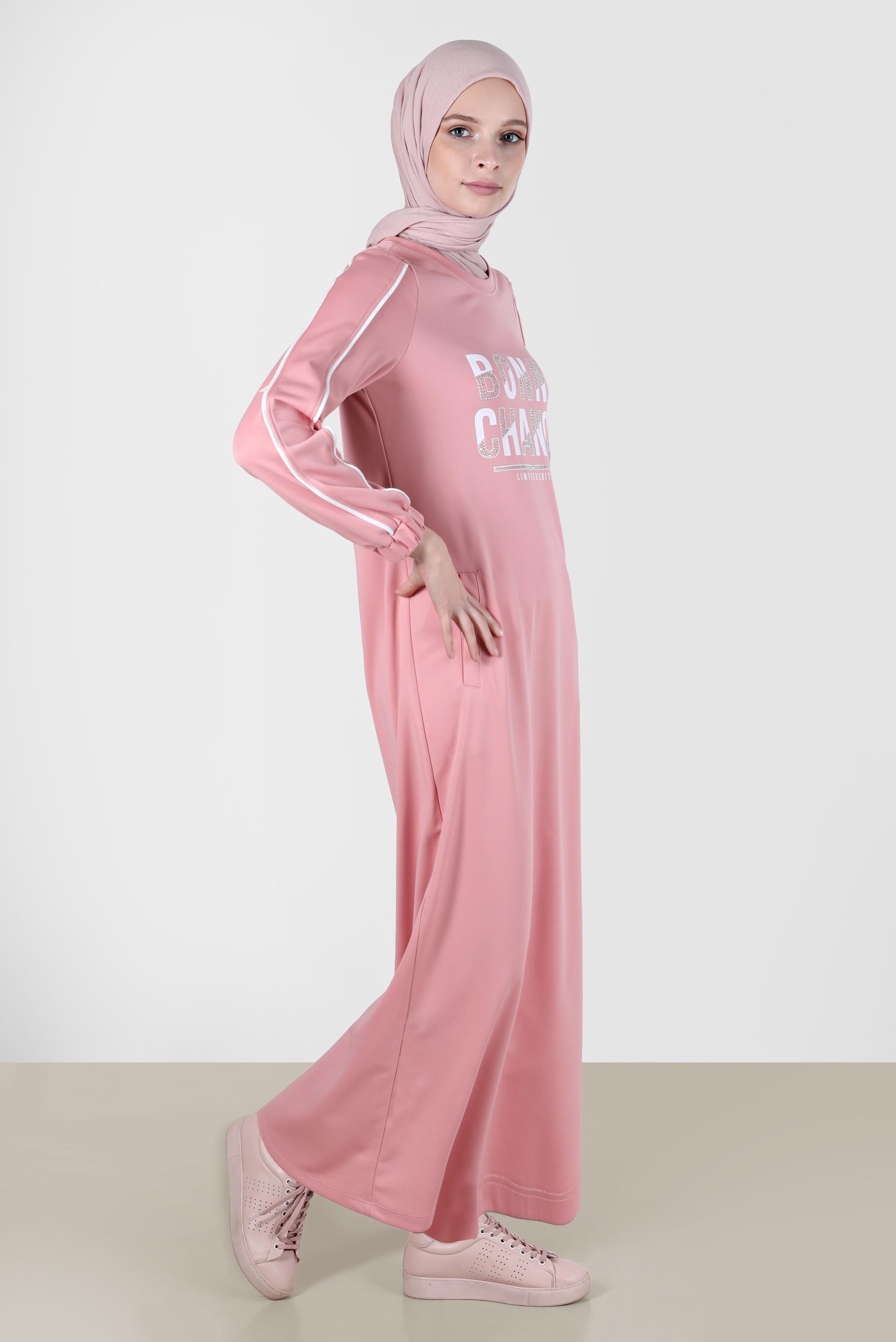 Hijab clothing POWDER GEM PRINTED TRACKSUIT DRESS 42742 