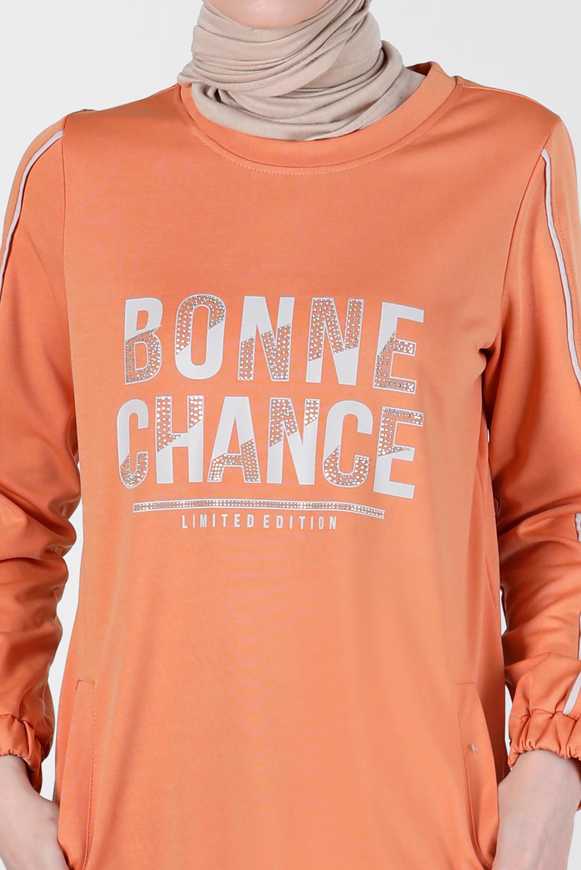 Hijab clothing ORANGE GEM PRINTED TRACKSUIT DRESS 42742 