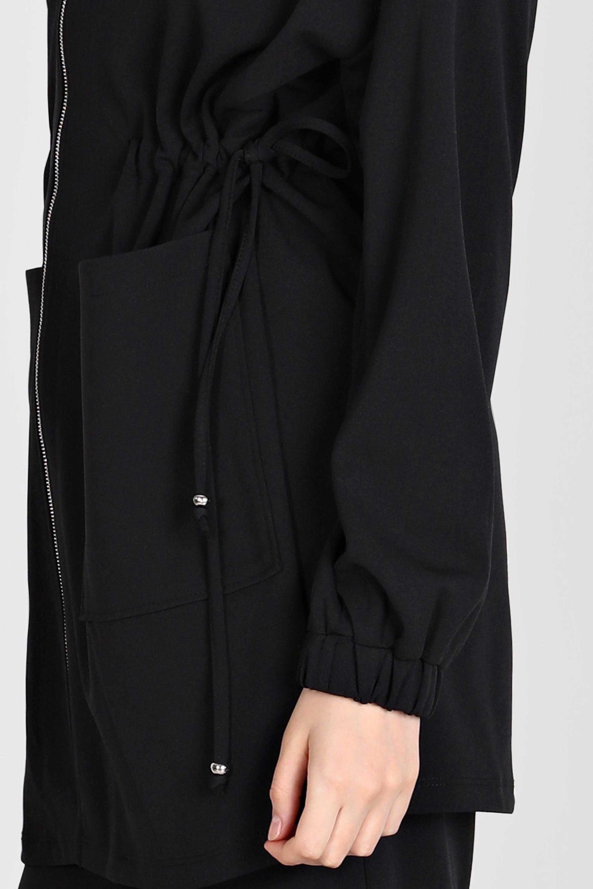 Tesettür giyim SİYAH BELİ BÜZGÜLÜ İKİLİ PANT. EŞOFMAN TAKIM 42773 