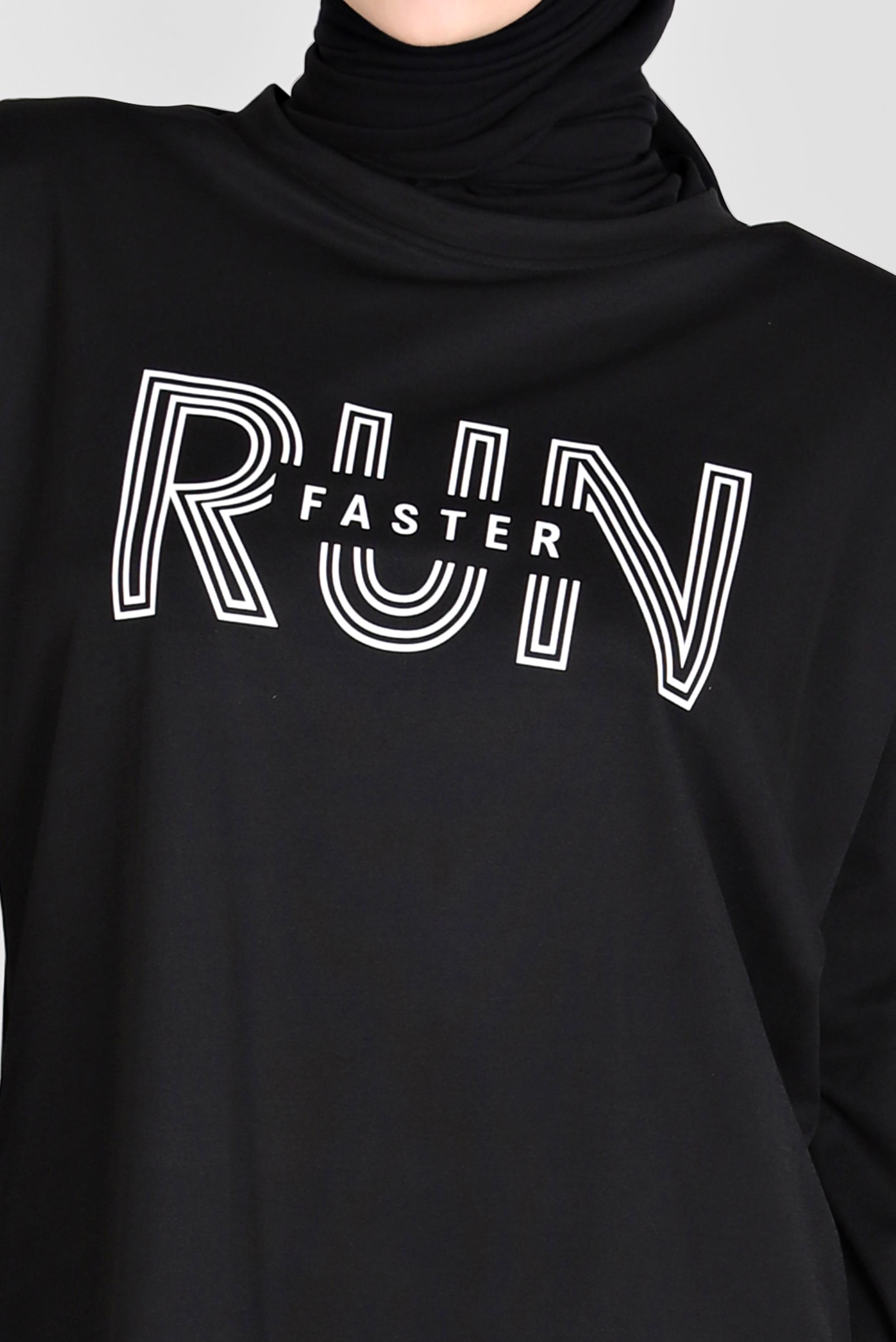 Tesettür giyim SİYAH BASKI DETAYLI İKİLİ PANT. EŞOFMAN TAKIM 42774 