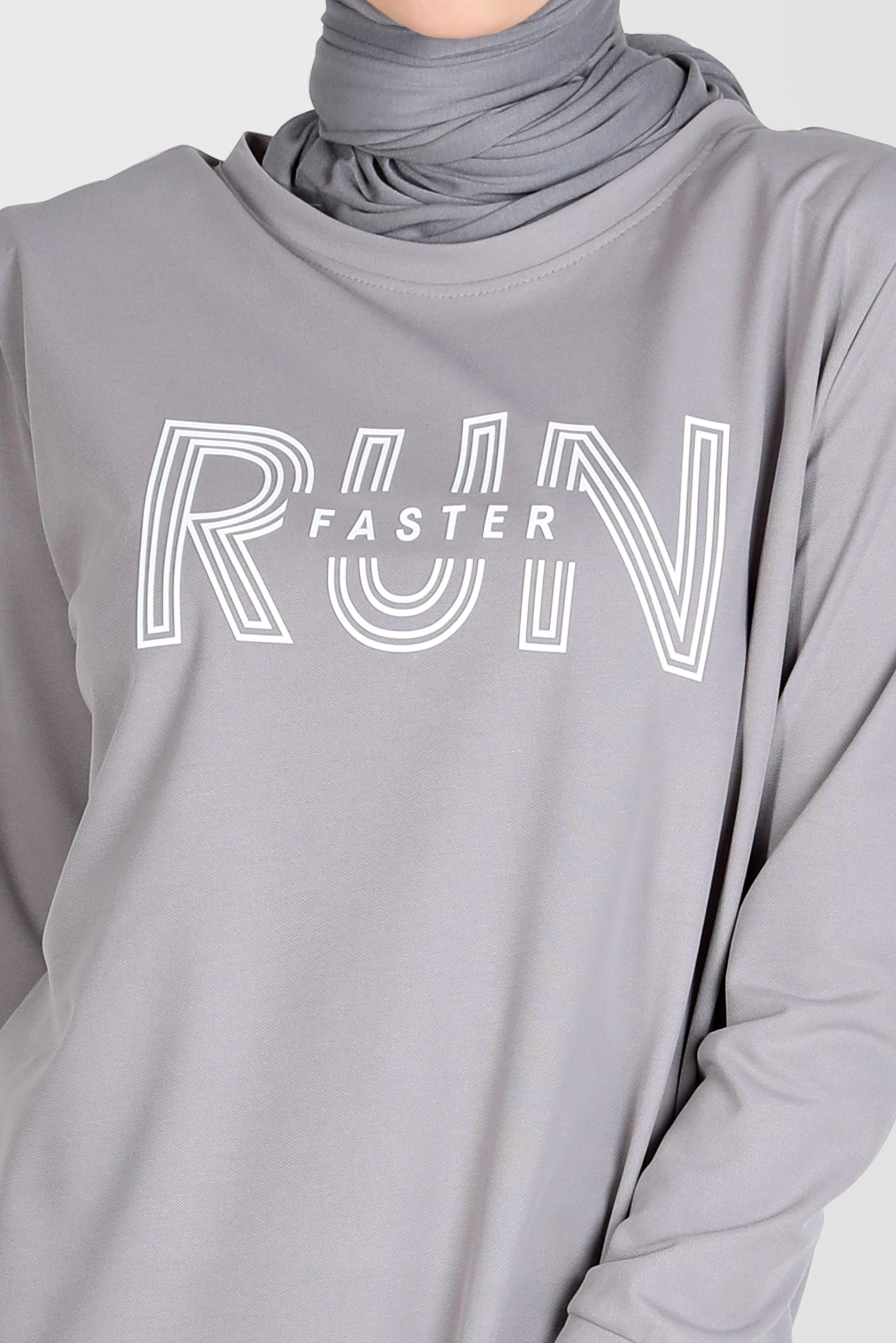 Tesettür giyim GRİ BASKI DETAYLI İKİLİ PANT. EŞOFMAN TAKIM 42774 