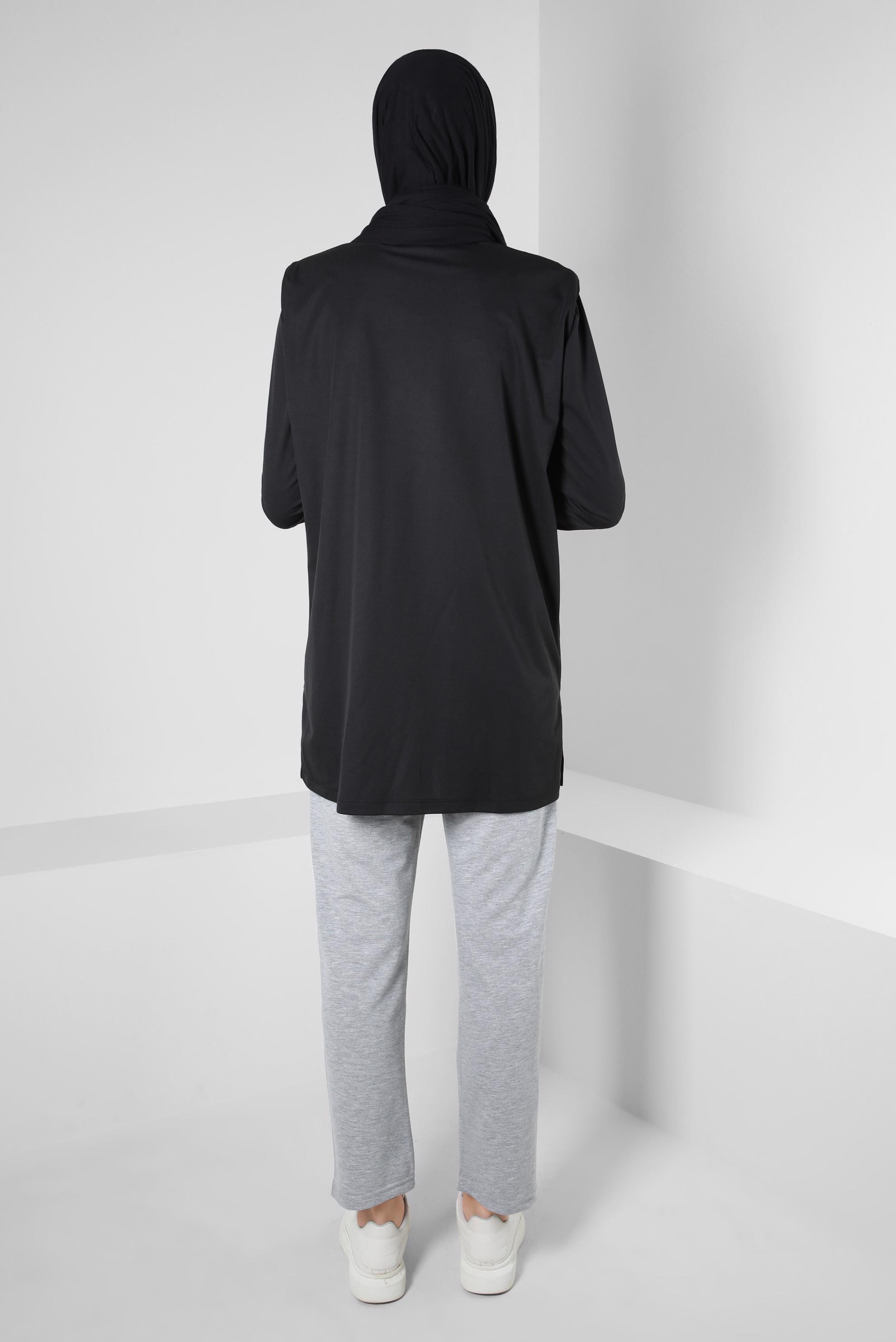 Vêtements hijab NOIR TUNIQUE DE SURVÊTEMENT MATELASSÉE IMPRIMÉ 42776