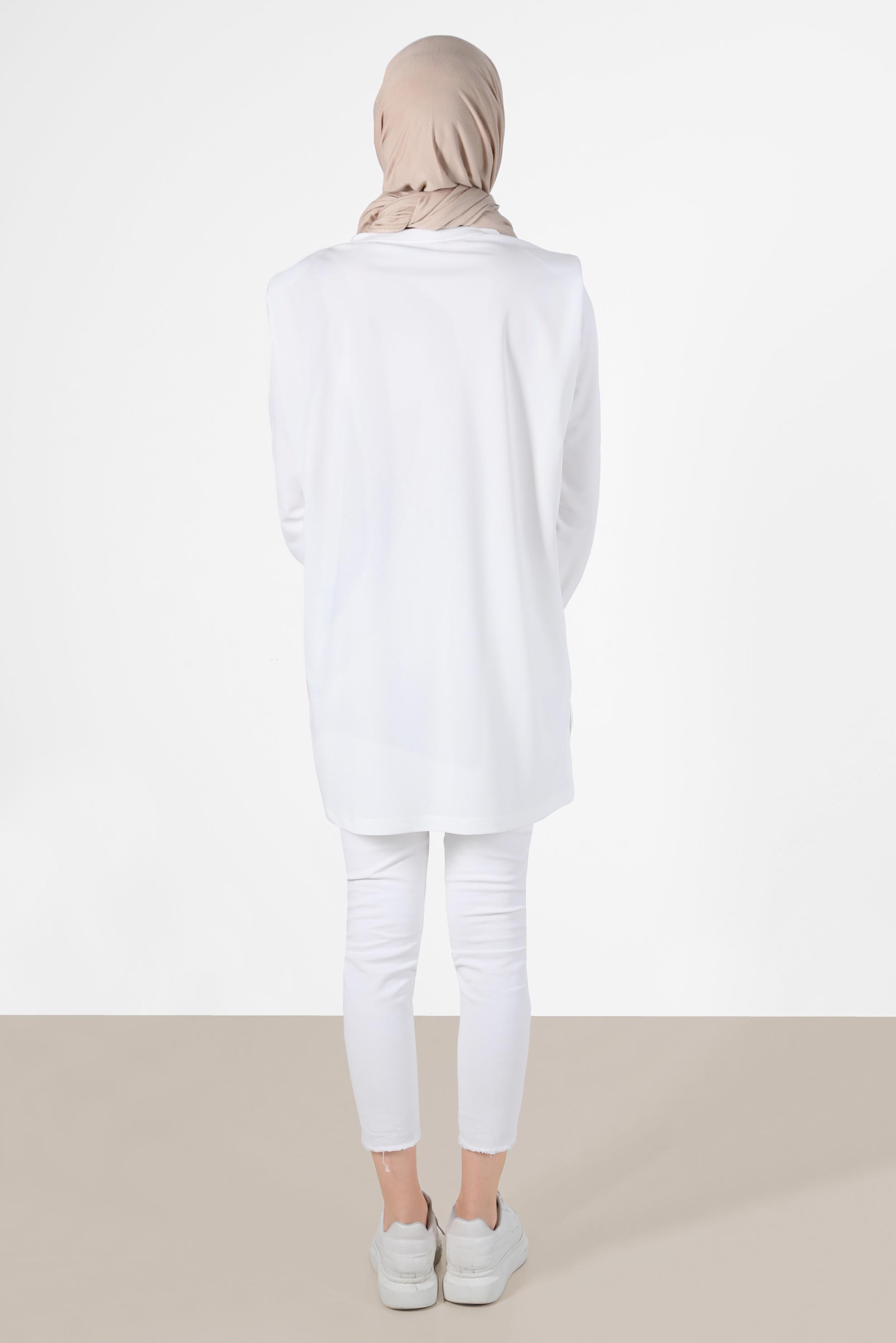 Vêtements hijab BLANC TUNIQUE DE SURVÊTEMENT MATELASSÉE IMPRIMÉ 42776