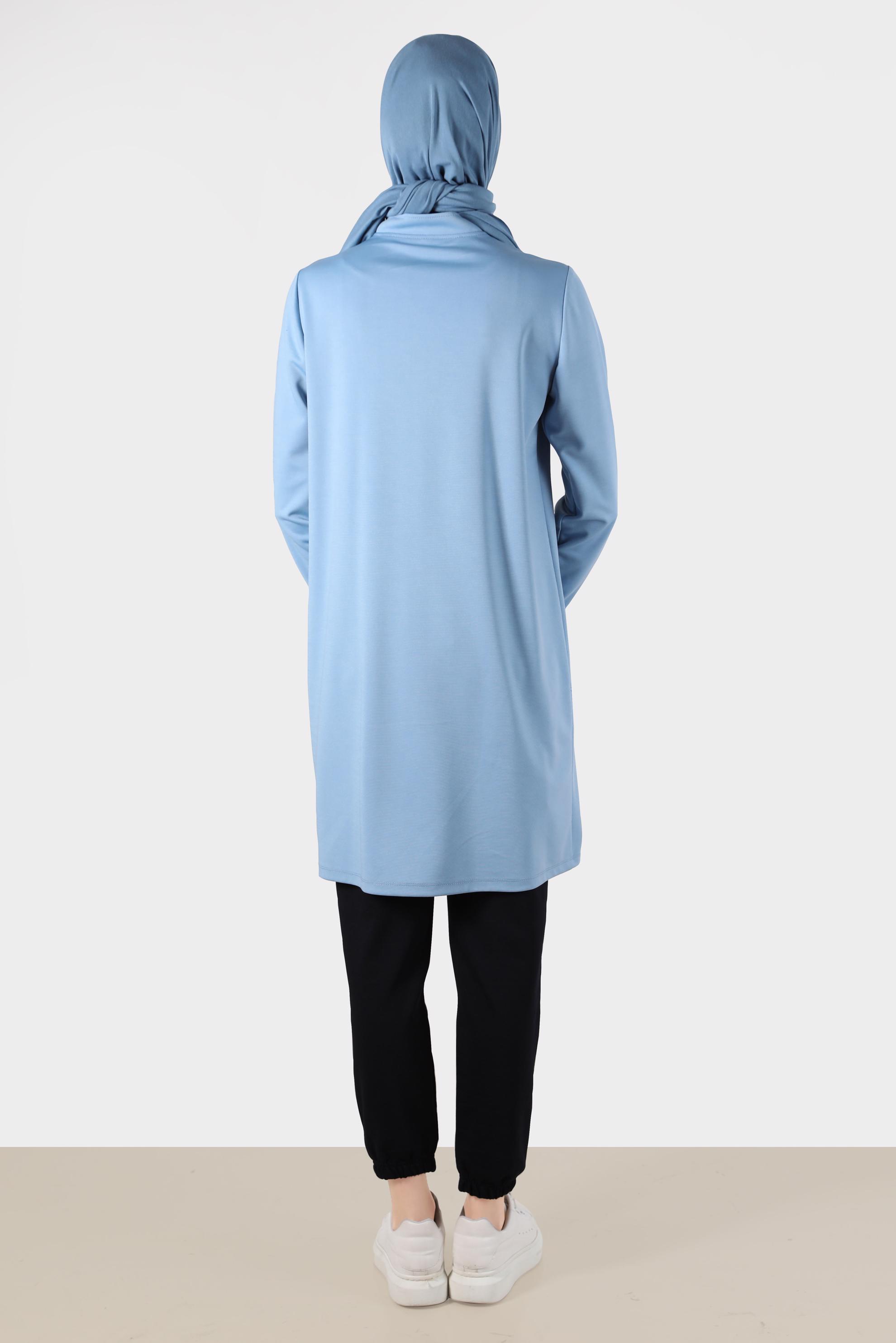 Hijab clothing BLUE CREST DETAIL ZIPPERED TRACKSUIT TUNIC 42851 