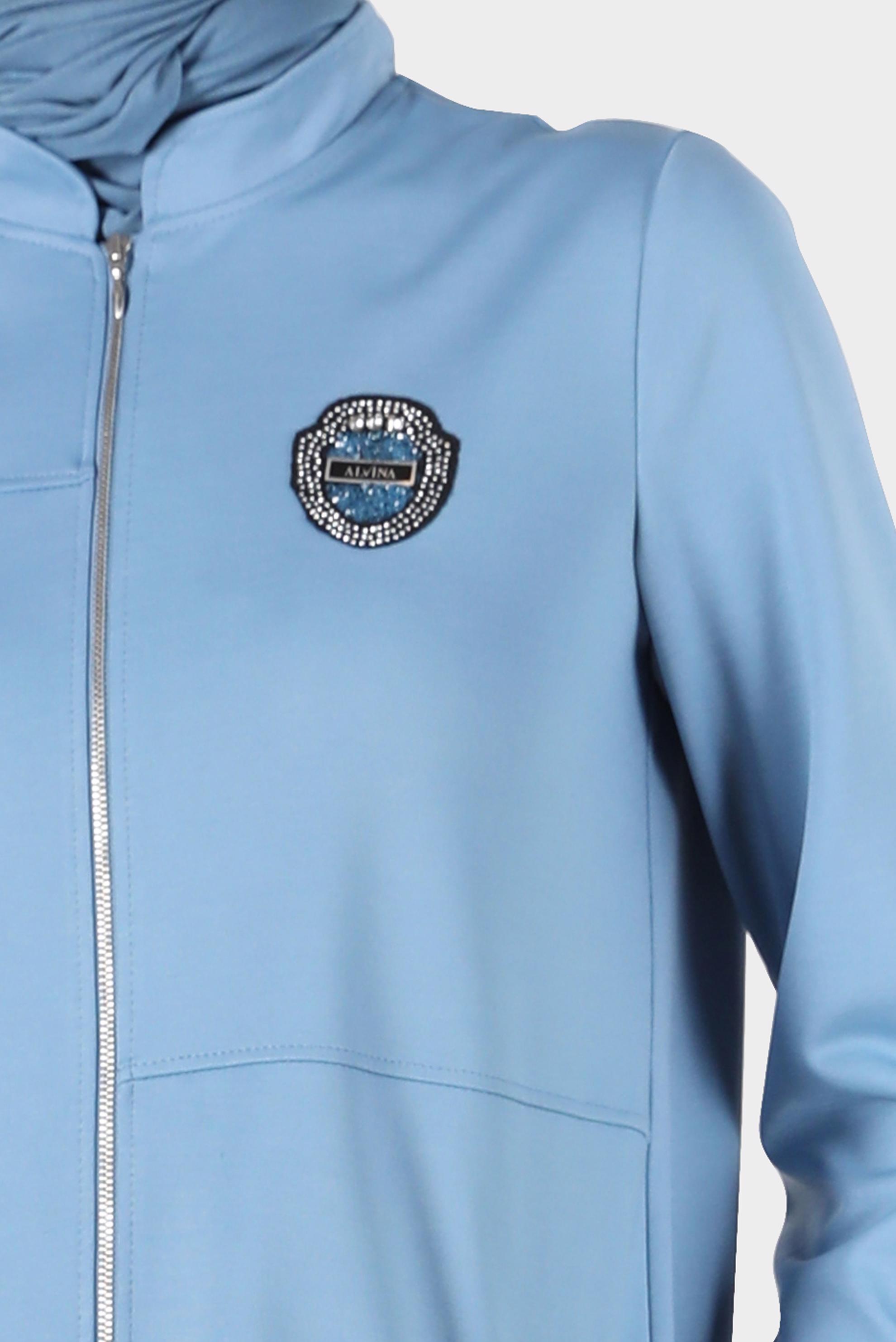 Hijab clothing BLUE CREST DETAIL ZIPPERED TRACKSUIT TUNIC 42851 