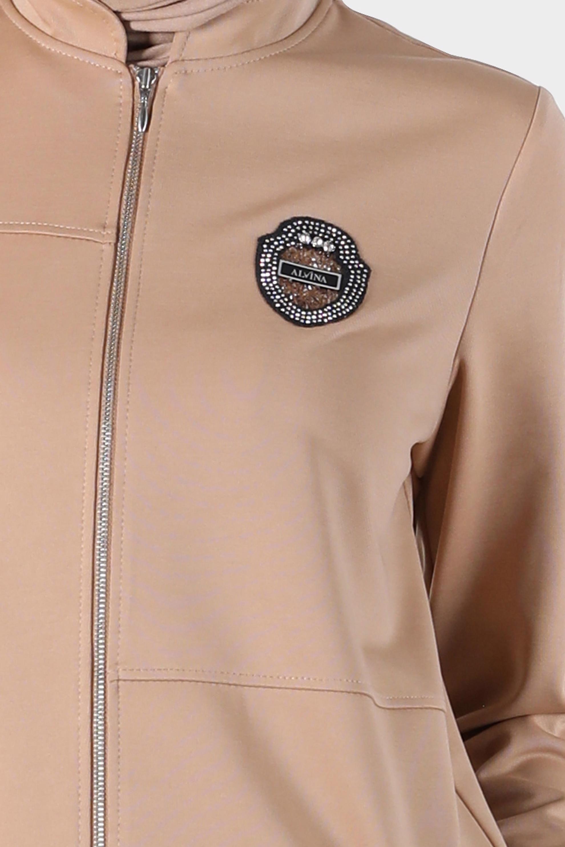 Tesettür giyim KAHVE ARMA DETAYLI FERMUARLI EŞOFMAN TUNİK 42851 