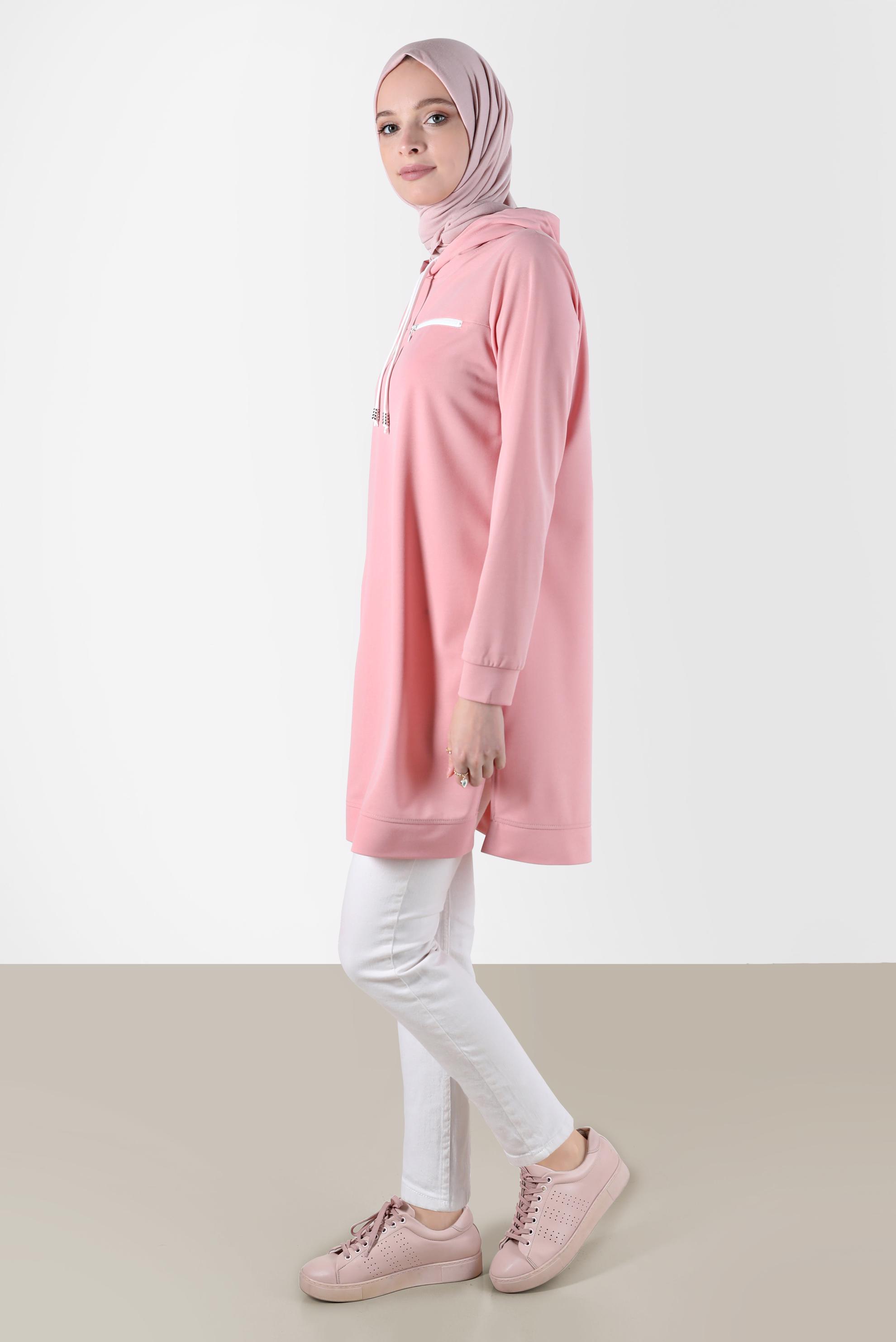 Vêtements hijab POUDRE TUNIQUE DE SURVÊTEMENT À CAPUCHE 2 COULEURS 42852