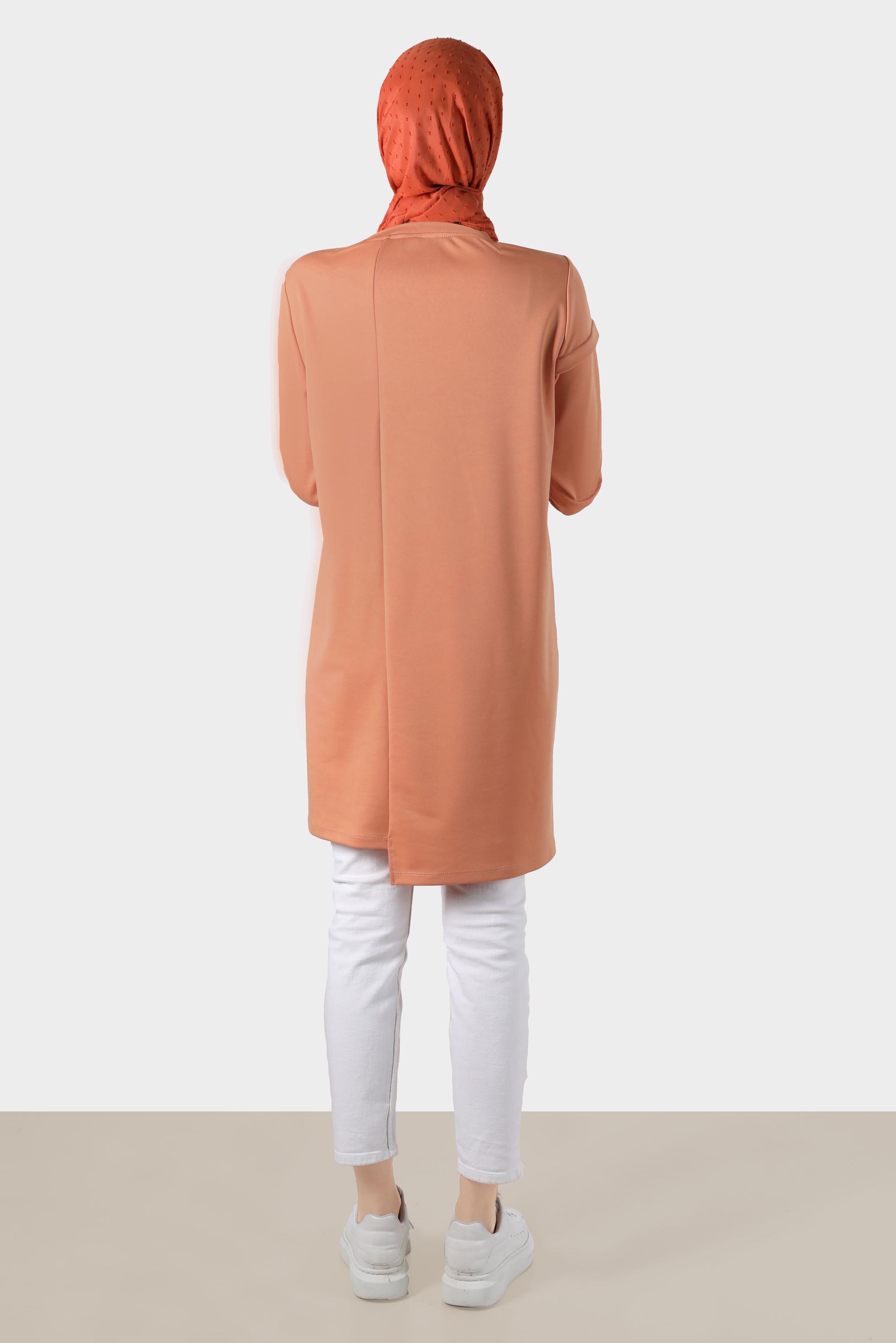 Vêtements hijab ORANGE TUNIQUE DE SURVÊTEMENT DÉTAIL POCHE 42853