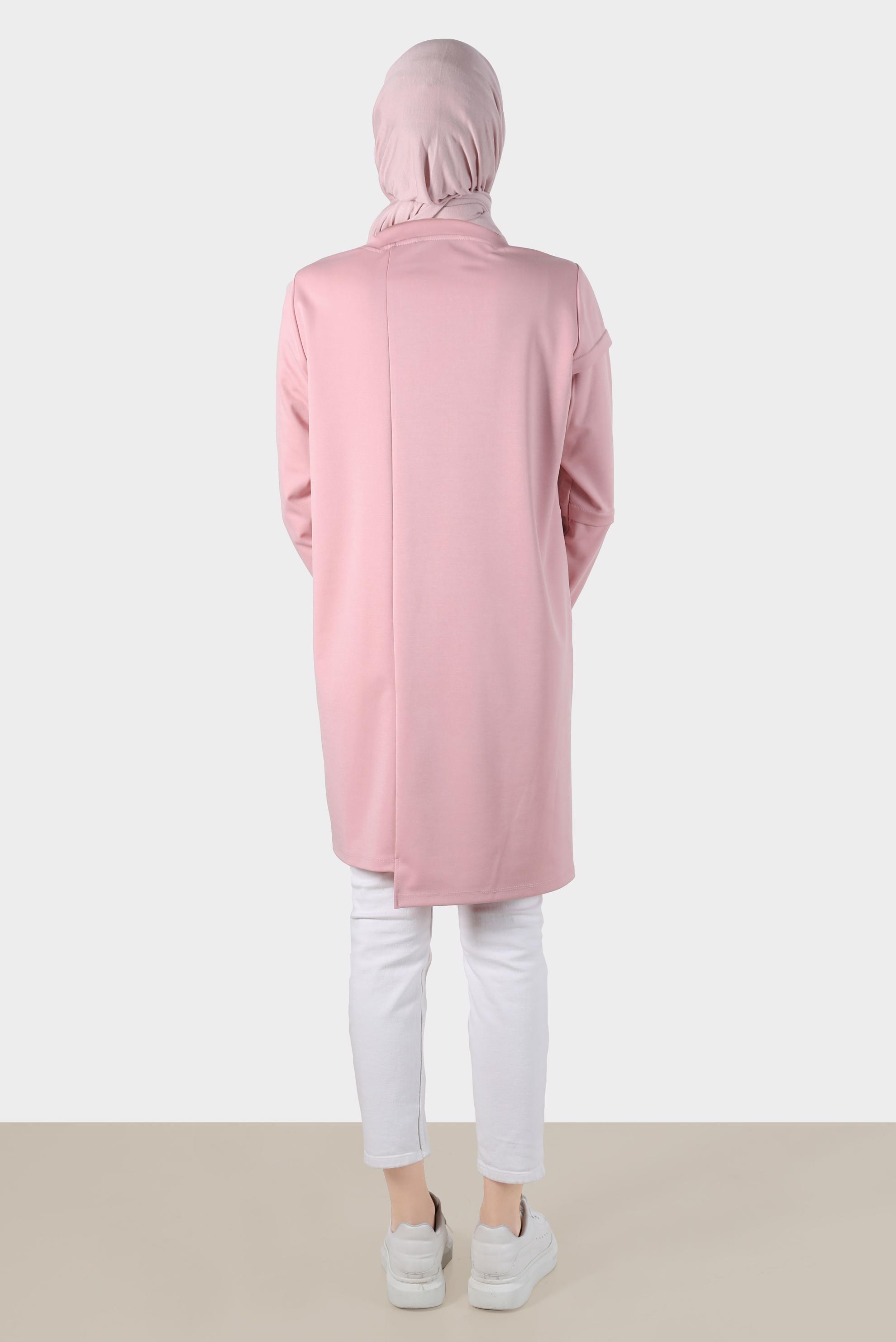 Tesettür giyim PUDRA CEP DETAYLI EŞOFMAN TUNİK 42853 