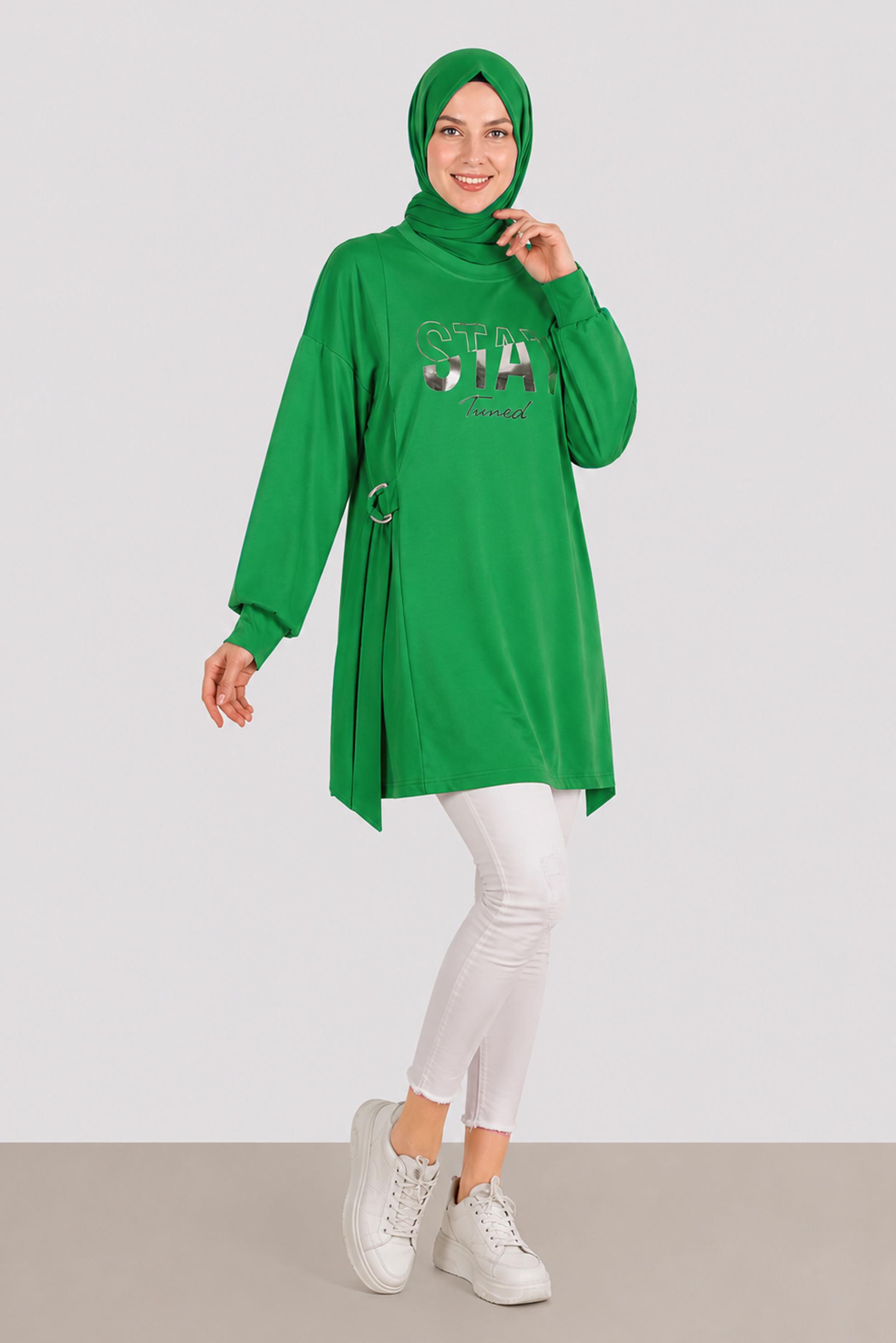 Vêtements hijab BEIGE TUNIQUE DE SURVÊTEMENT IMPRIMÉ 42856