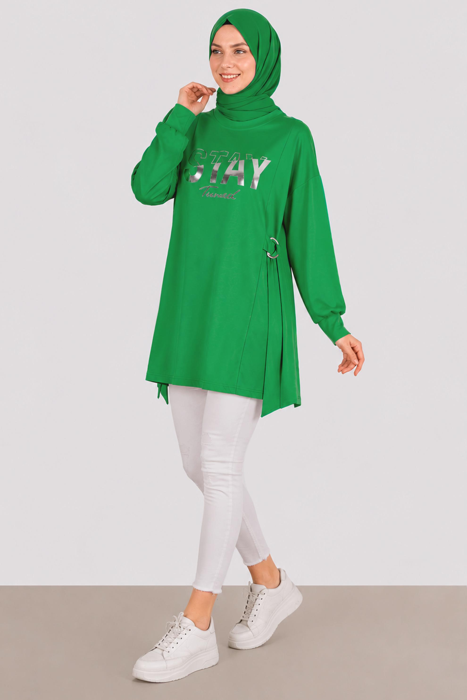 Vêtements hijab BEIGE TUNIQUE DE SURVÊTEMENT IMPRIMÉ 42856