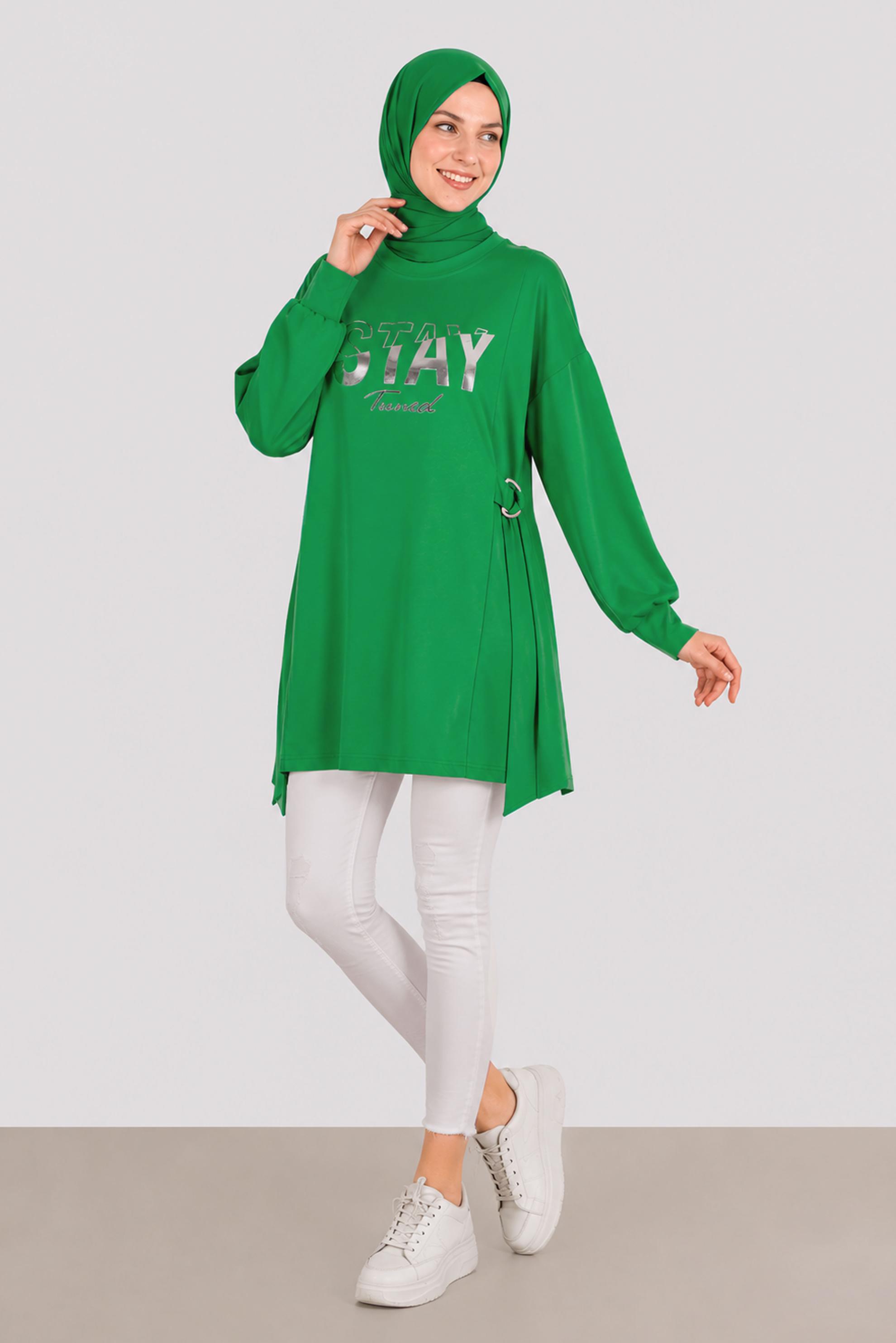 Vêtements hijab BEIGE TUNIQUE DE SURVÊTEMENT IMPRIMÉ 42856