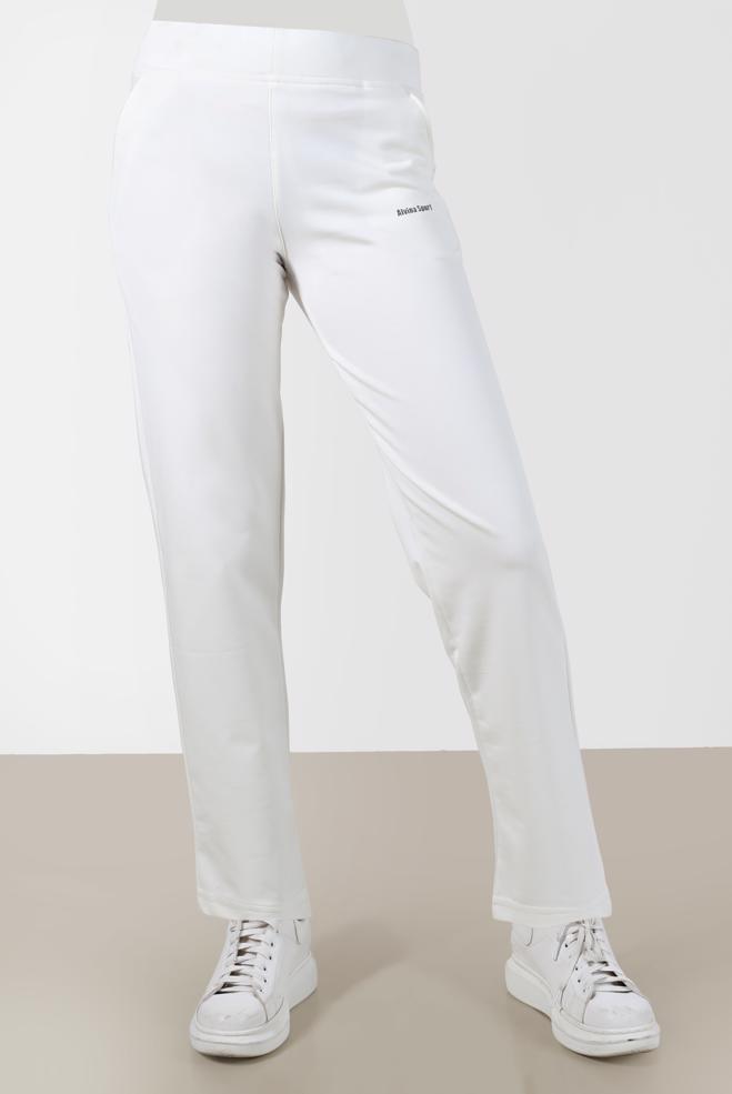 Hijab clothing WHITE PRINT DETAIL TRACKSUIT PANTS 70393  - ALVİNA