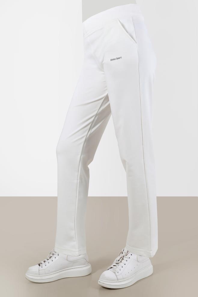 Hijab clothing WHITE PRINT DETAIL TRACKSUIT PANTS 70393  - ALVİNA