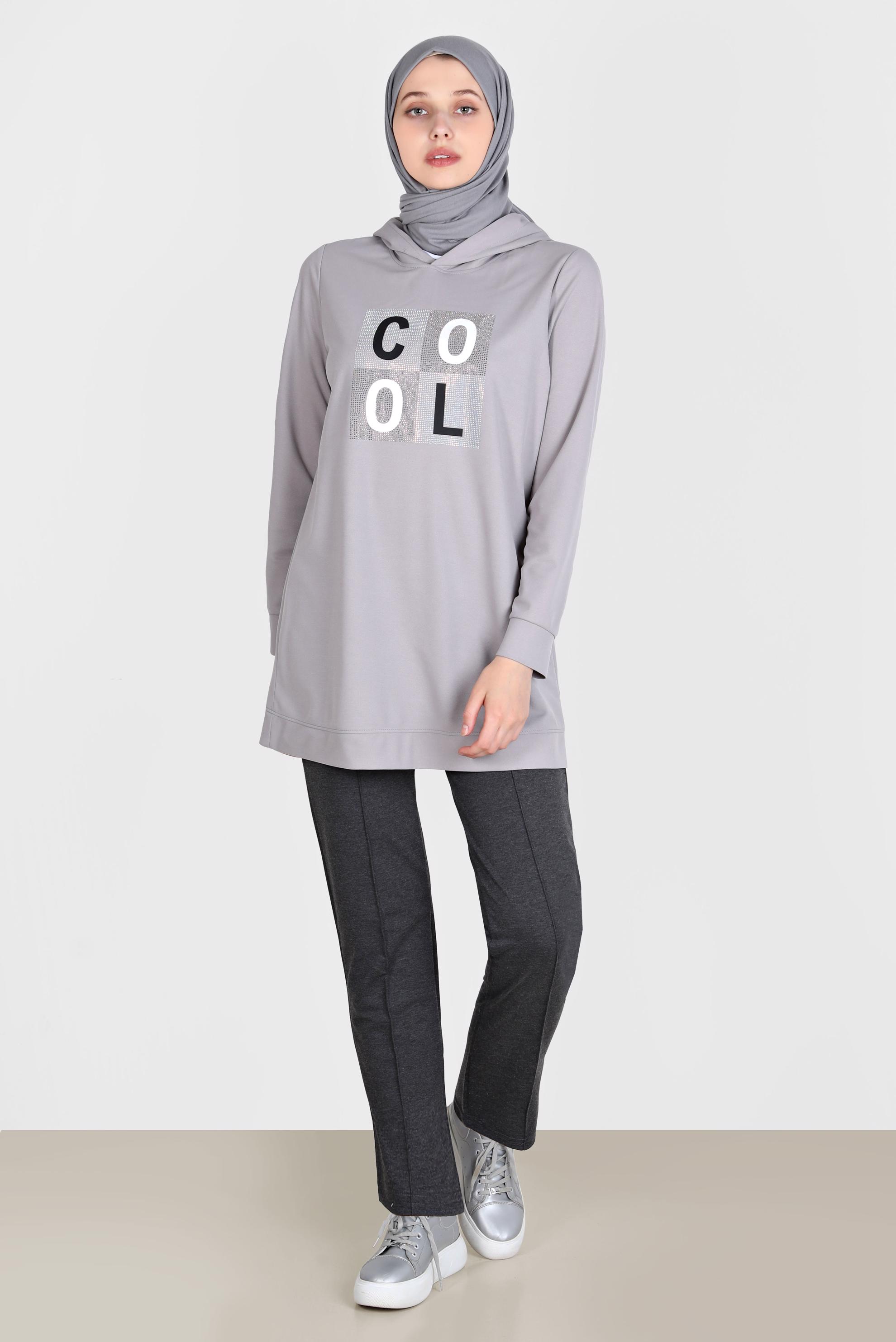 Hijab clothing GREY TRACKSUIT PANTS WITH POCKET 70395 