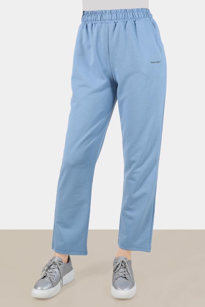 Hijab clothing BLUE ELASTIC WAIST TRACKSUIT PANTS 70396  - ALVİNA