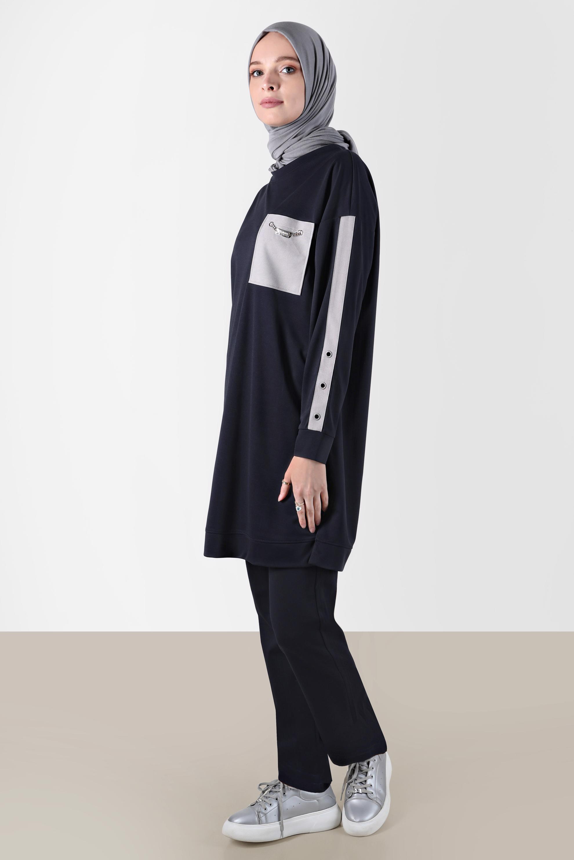 Tesettür giyim LACİVERT BELİ LASTİKLİ EŞOFMAN ALT 70396 