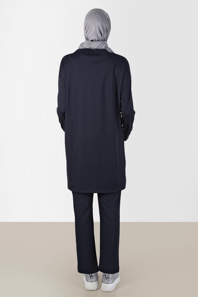 Vêtements hijab BLEU MARINE PANTALON DE SURVÊTEMENT TAILLE ÉLASTIQUE 70396 - ALVİNA