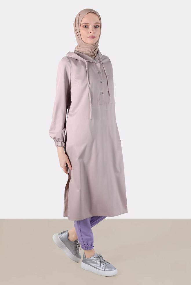 Vêtements hijab POURPRE PANTALON DE SURVÊTEMENT AVEC POIGNETS ÉLASTIQUE 70397 - ALVİNA